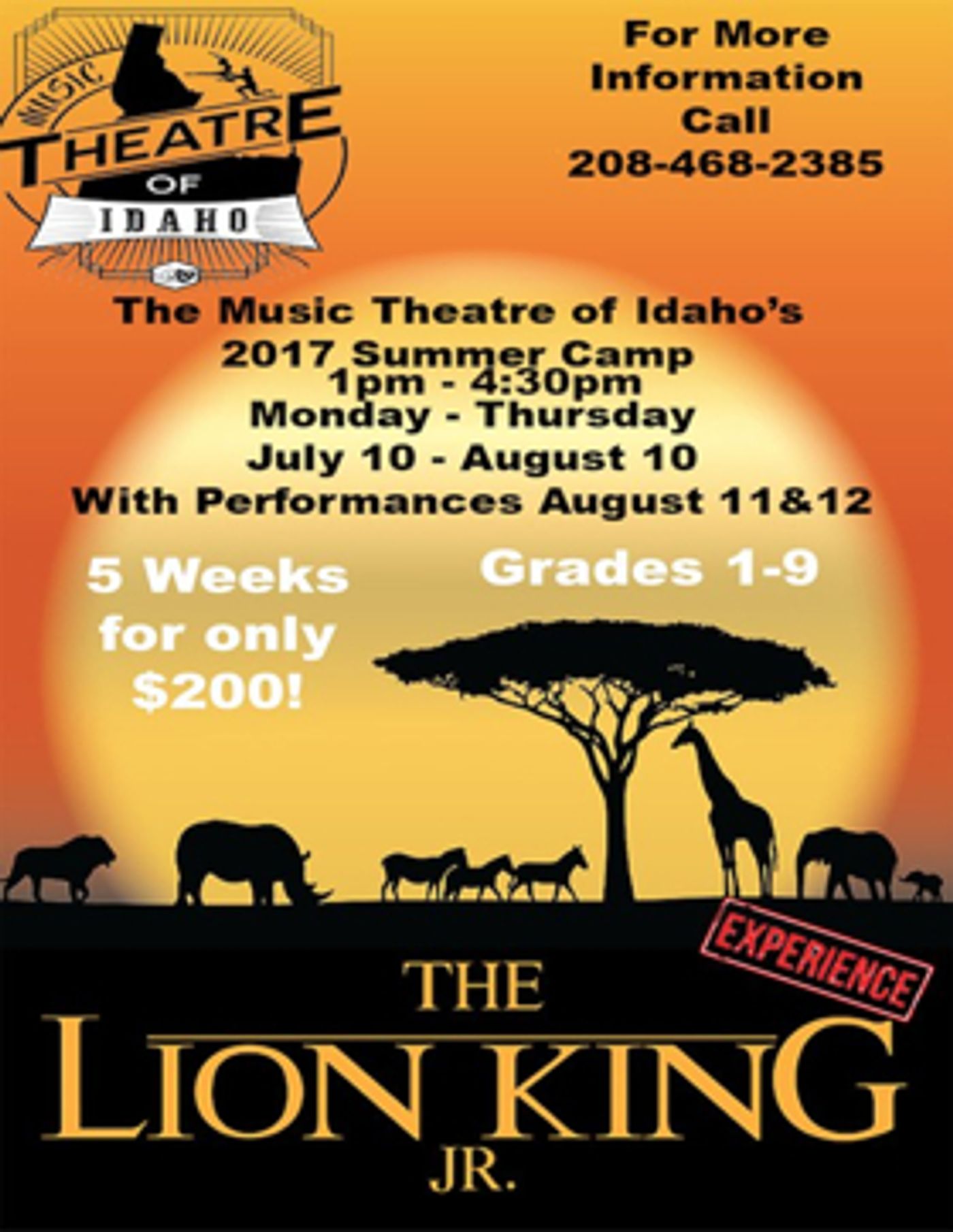 Music Theatre of Idaho Announces THE LION KING JR. Experience  Image