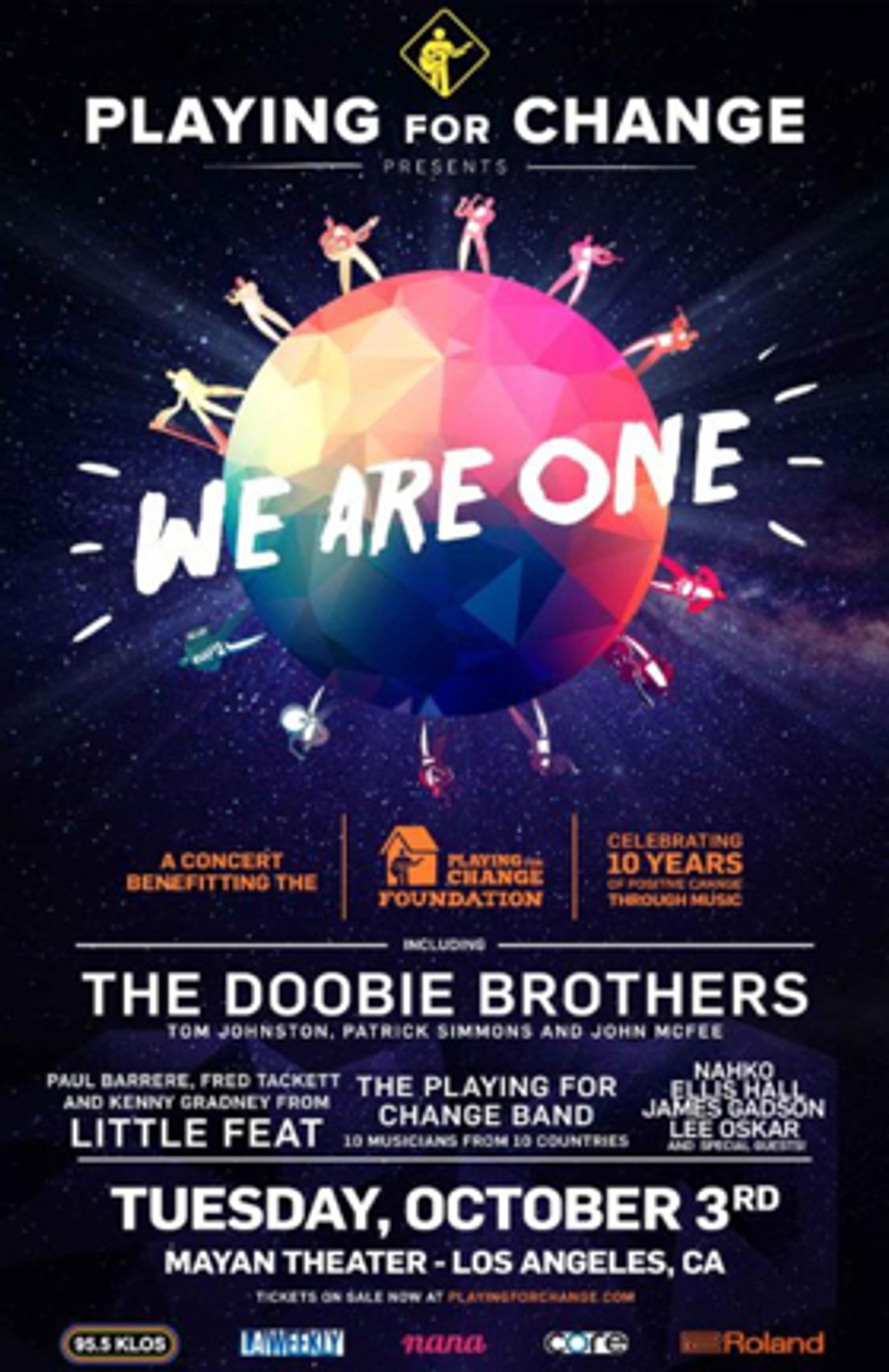 The Doobie Brothers and More Set for Playing For Change's WE ARE ONE Benefit in L.A.  Image