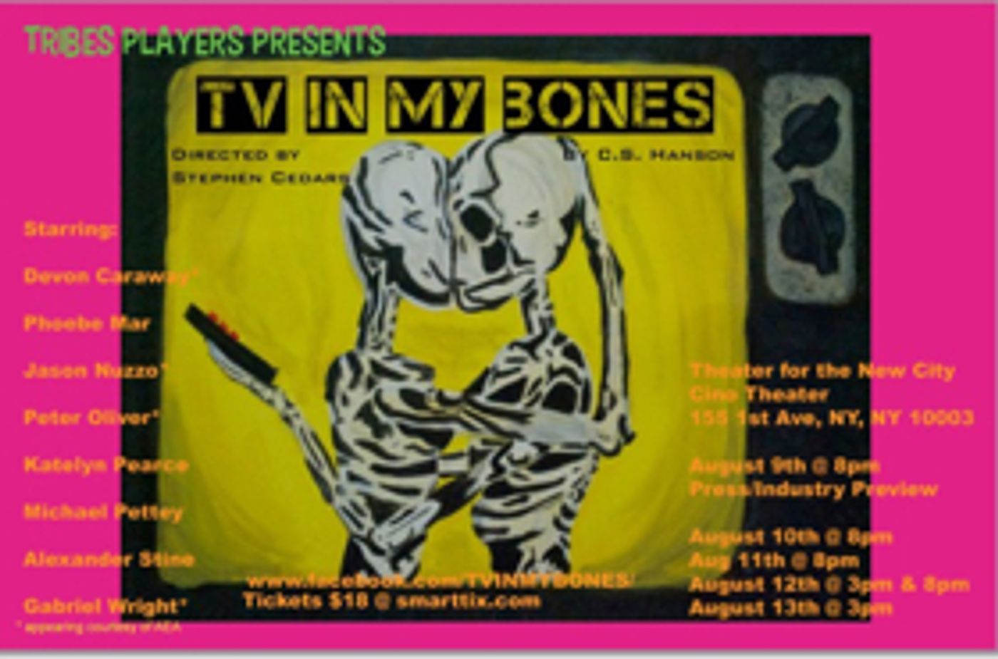 Tribes Players Presents TV IN MY BONES at Theater for the New City  Image