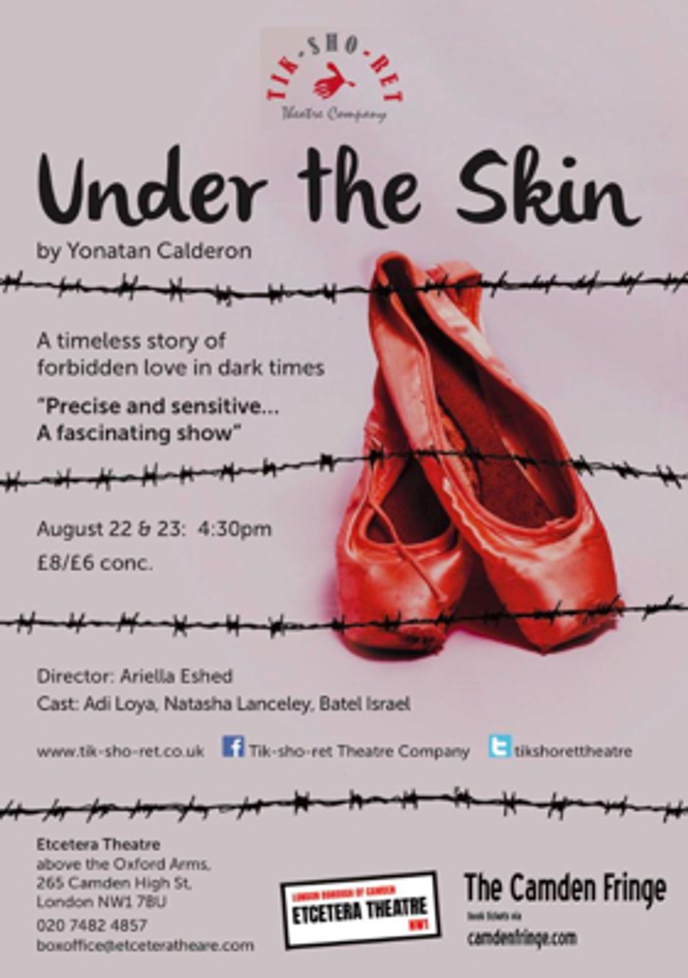 Tik-sho-ret Theatre Company Brings UNDER THE SKIN to Camden Fringe Festival 2017  Image