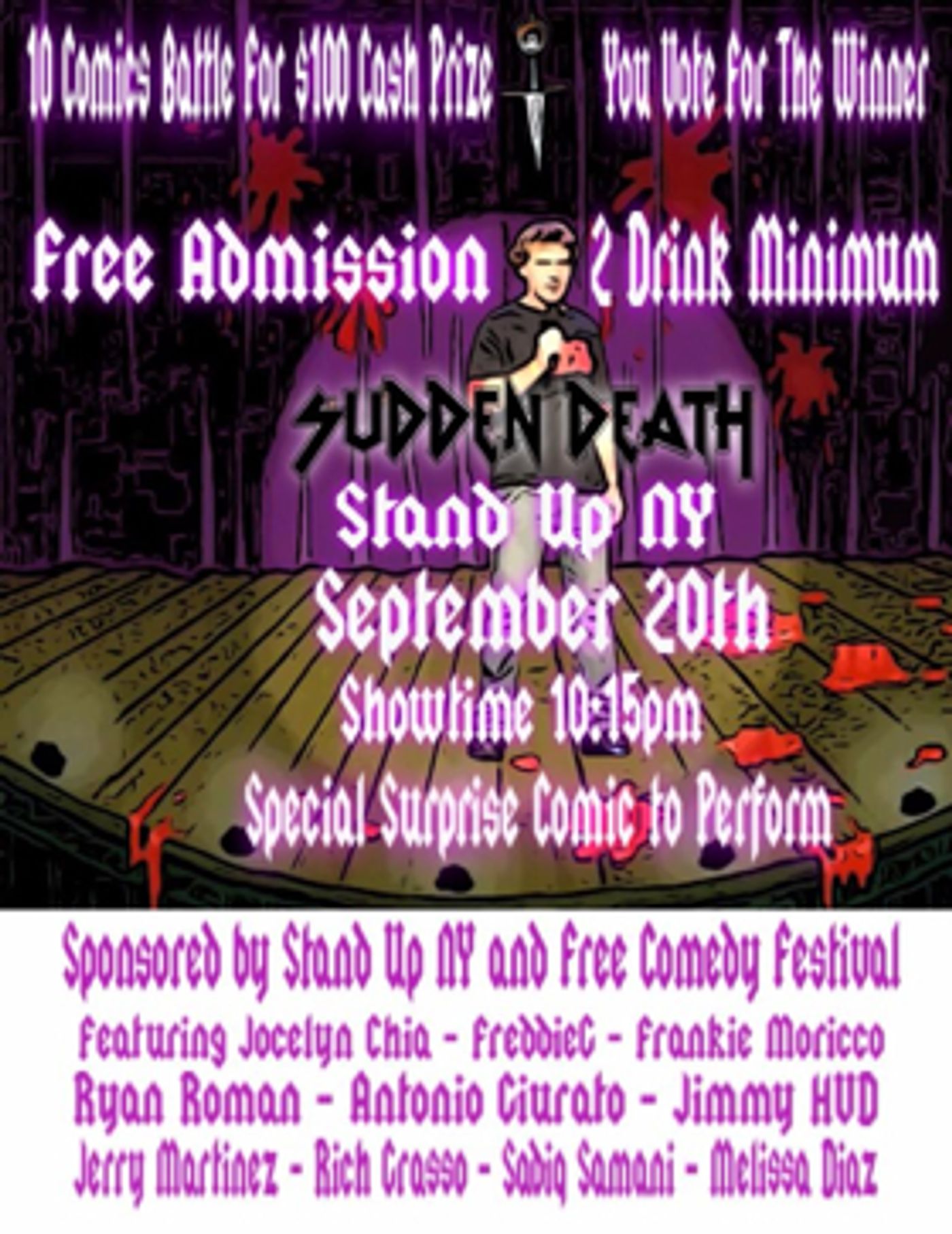 SUDDEN DEATH Comedy Tournament Set for Stand Up NY  Image