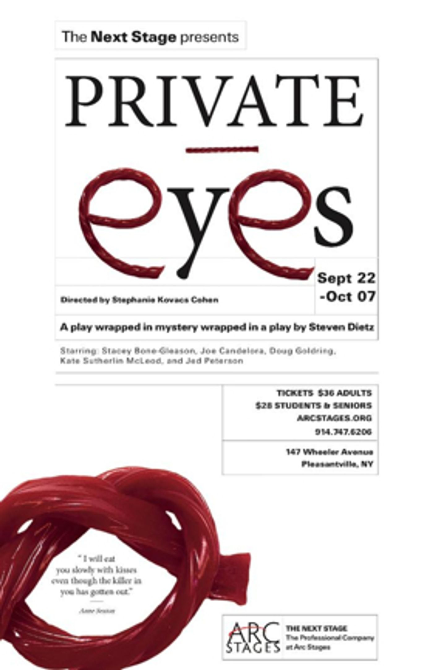 Arc Stages to Present PRIVATE EYES by Steven Dietz  Image