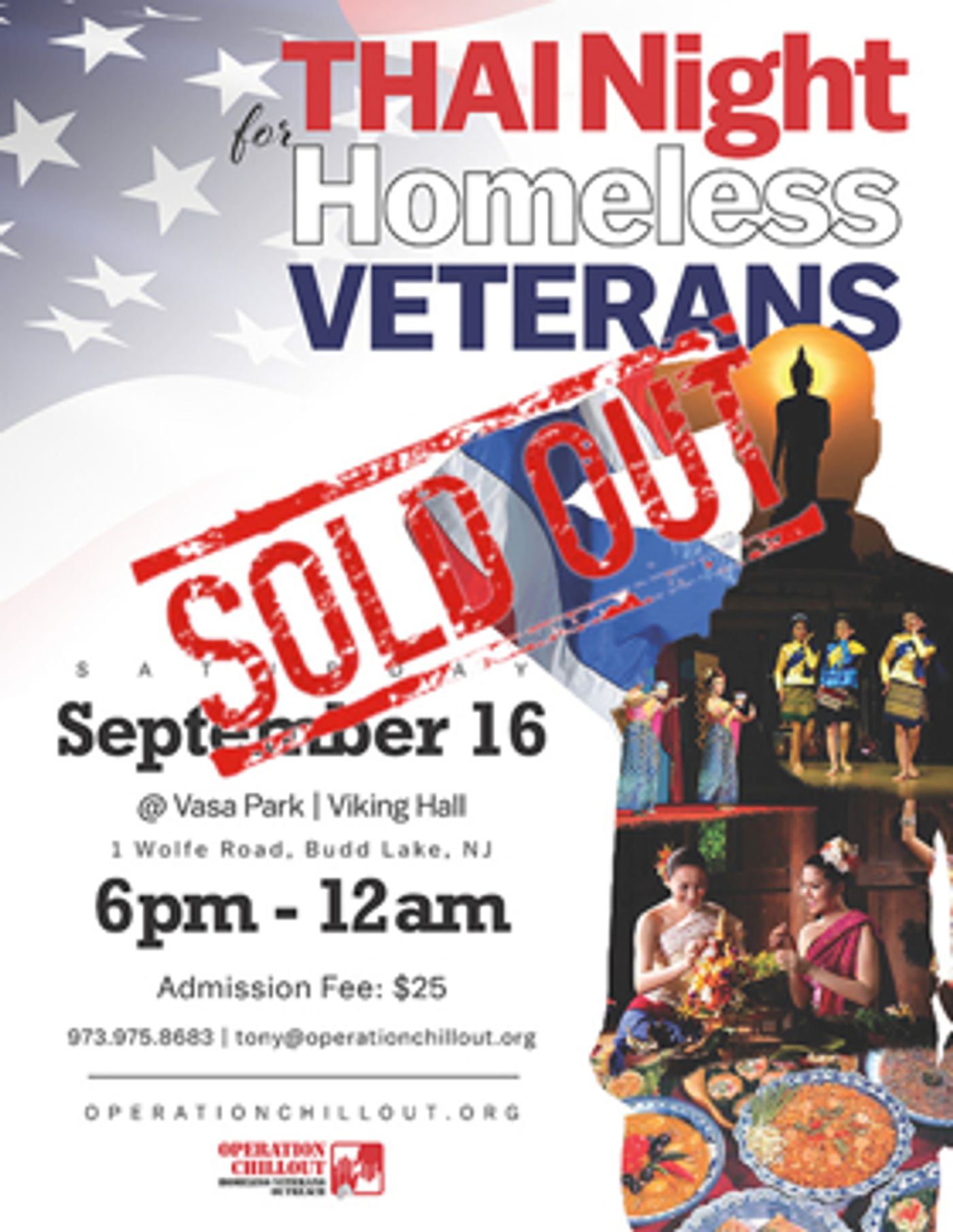 OPERATION CHILLOUT to Host 'Thai Night for Homeless Veterans' at Viking Hall at Vasa Park  Image