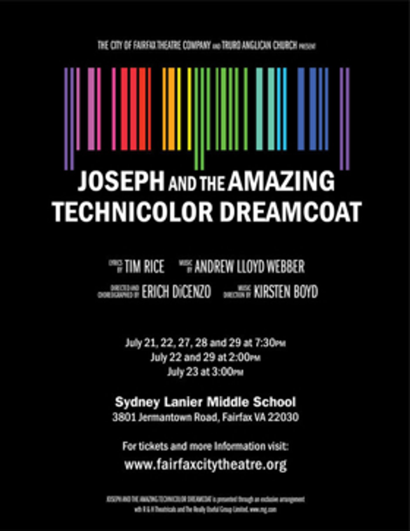 The City of Fairfax Theatre Company to Present JOSEPH AND THE AMAZING TECHNICOLOR DREAMCOAT  Image