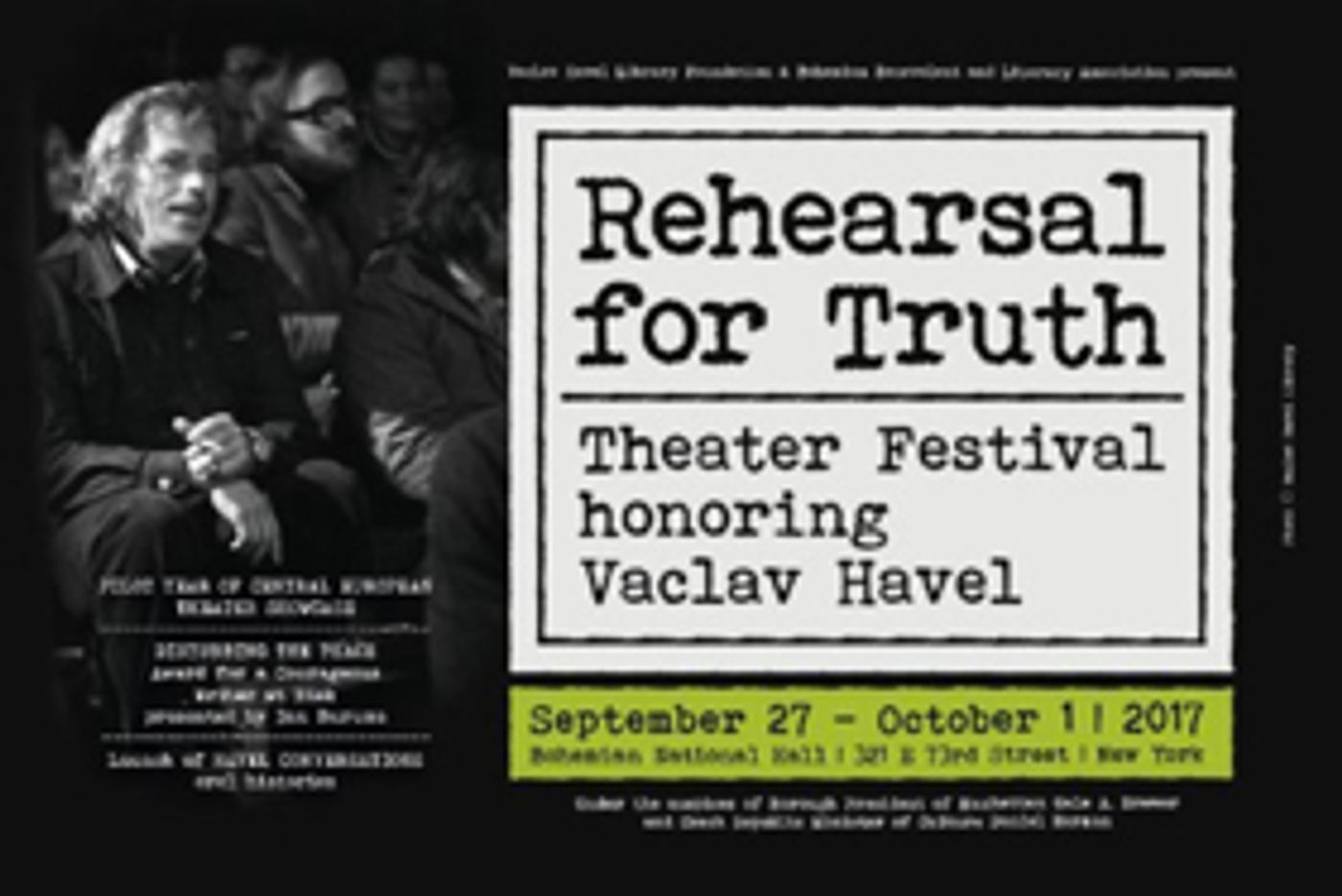REHEARSAL FOR TRUTH - a Theater Festival in Honor of Vaclav Havel  Image