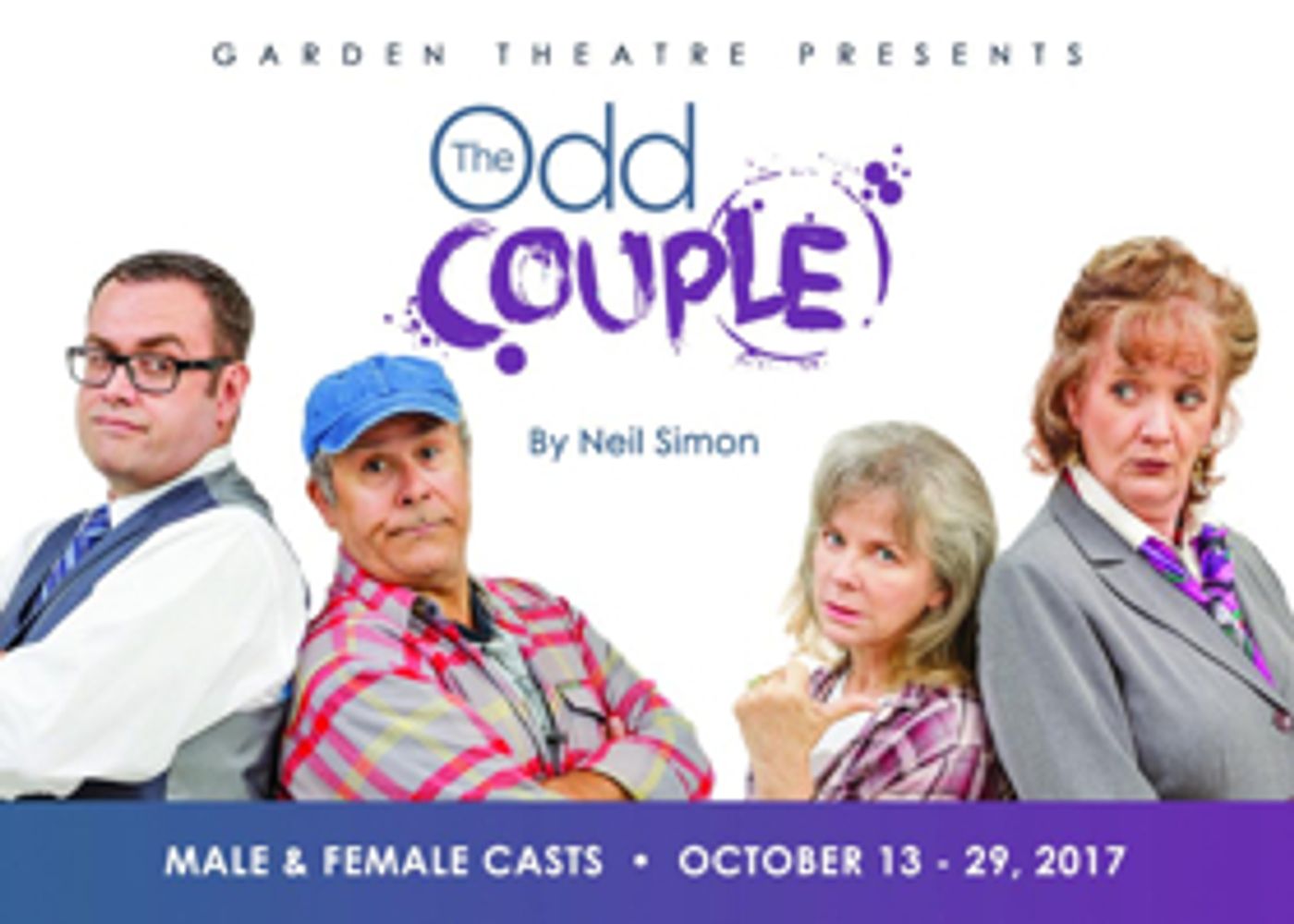 Local Acting Elite Star in Neil Simon's THE ODD COUPLE at Garden Theatre Image