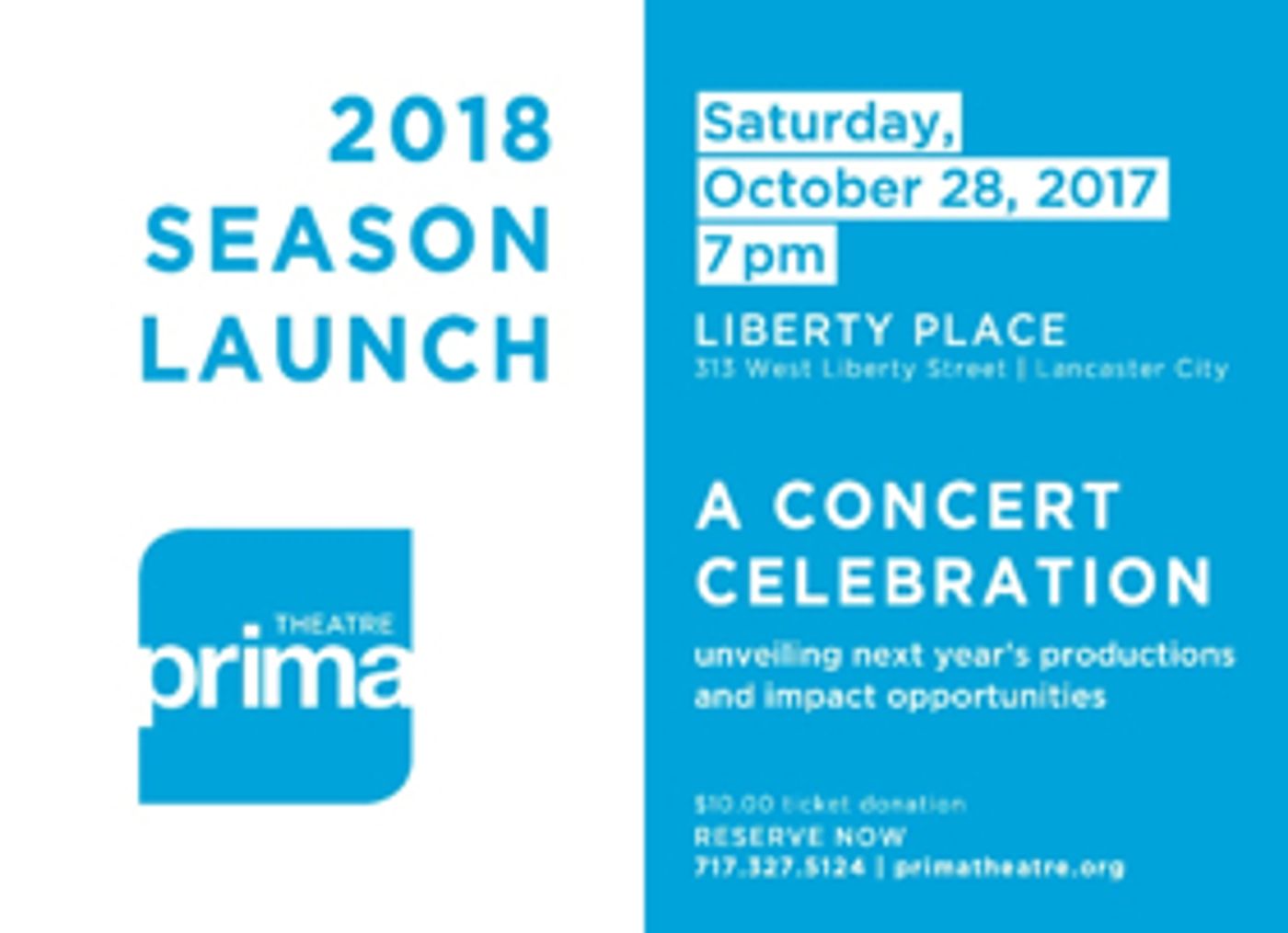PRiMA Theatre to Host 2018 Season Launch Concert Next Month Image