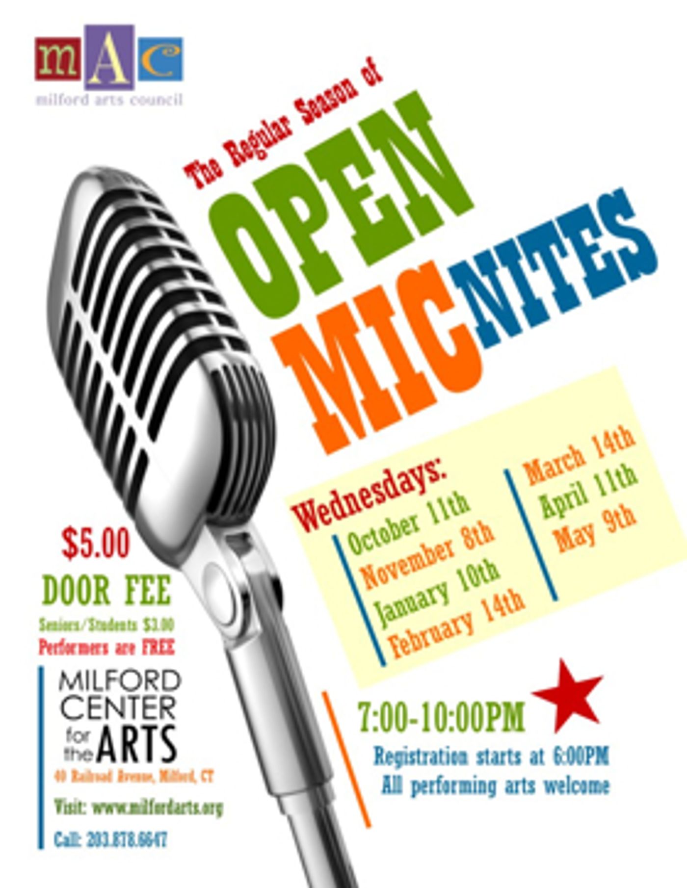 Open Mic Nites Set for Wednesdays at Milford Center for the Arts Image