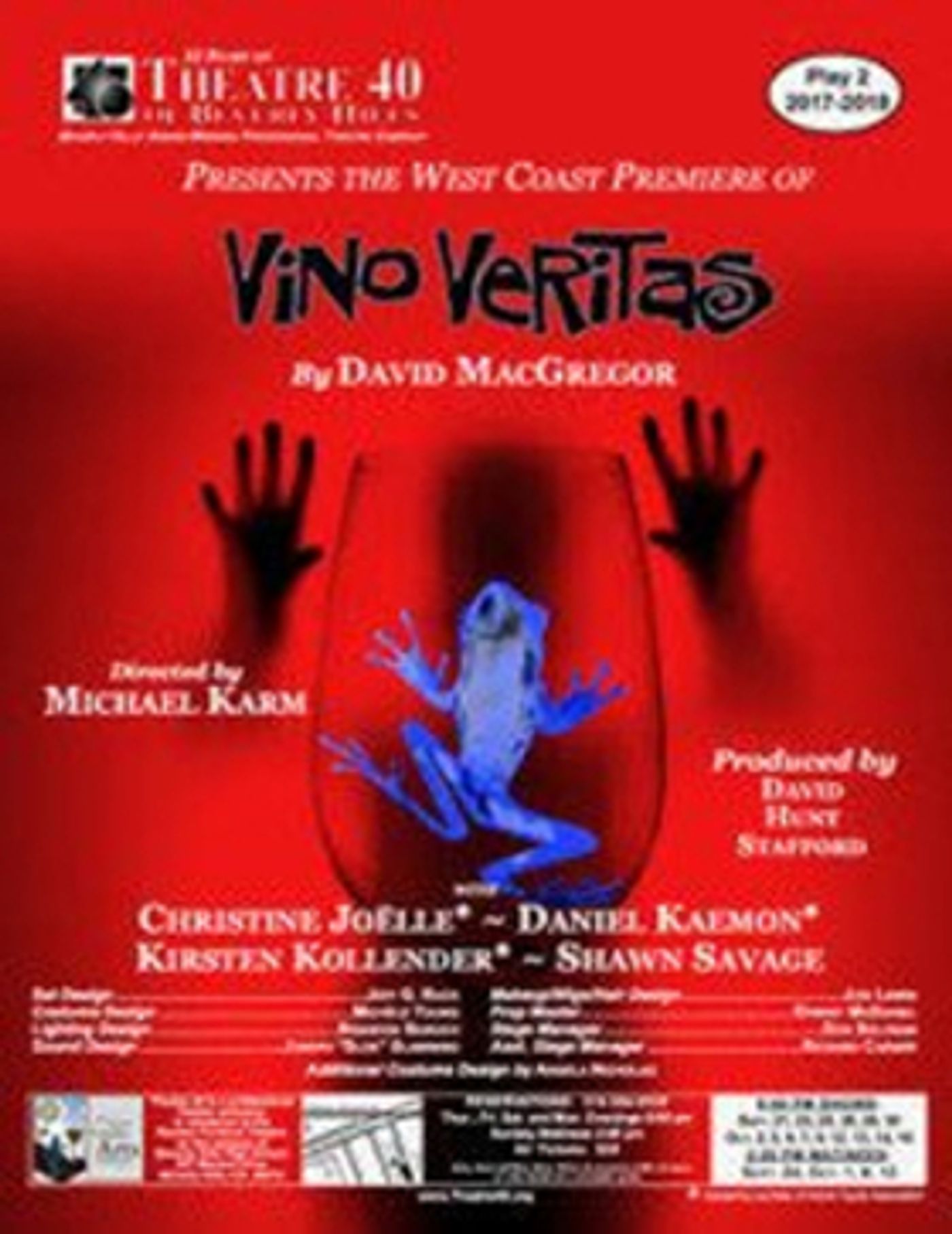 Review: The West Coast Premiere of VINO VERITAS Arrives at Theatre 40 Just in Time for Halloween  Image