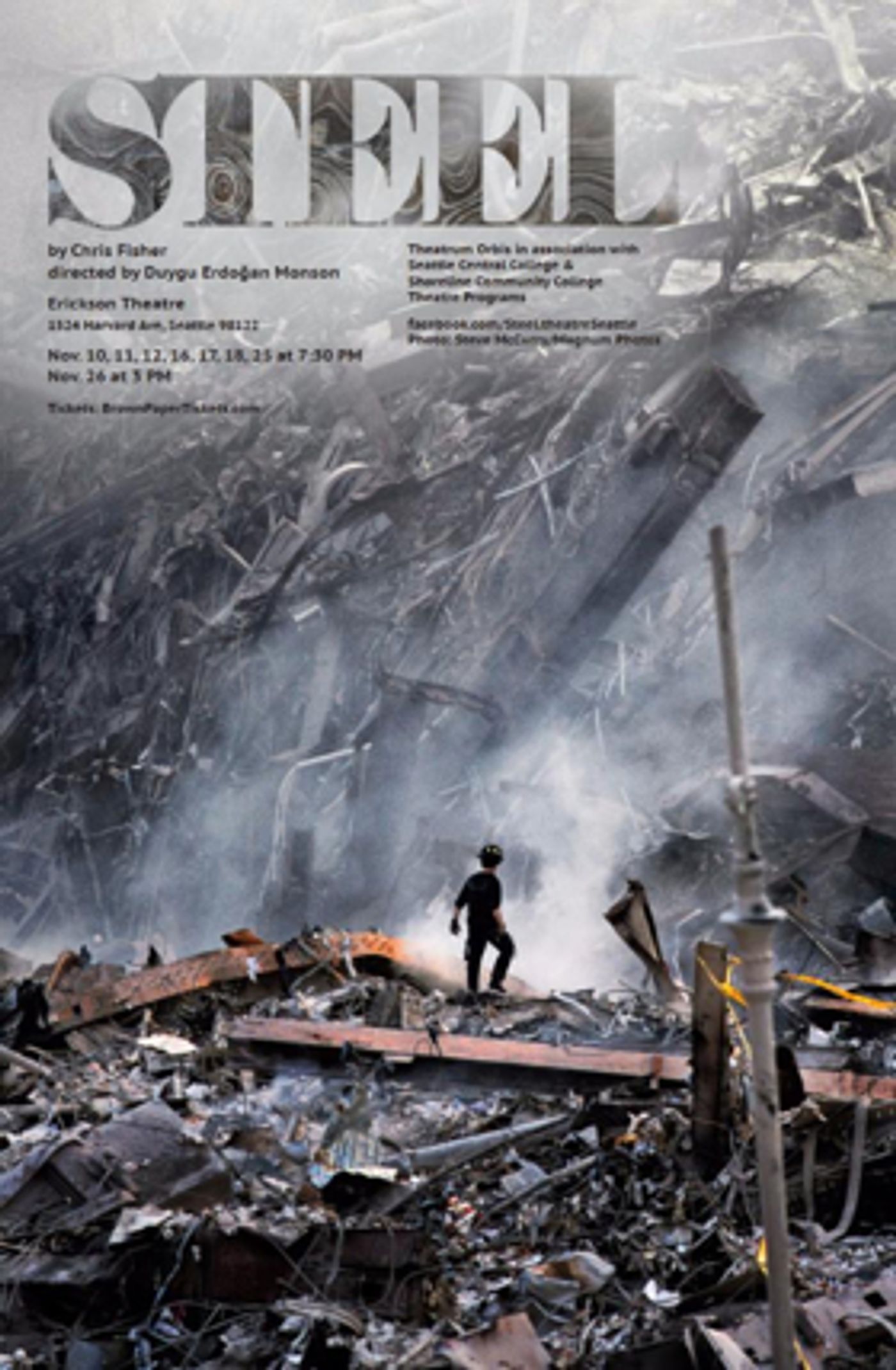 New 9/11 Play STEEL Comes to Erickson Theatre  Image