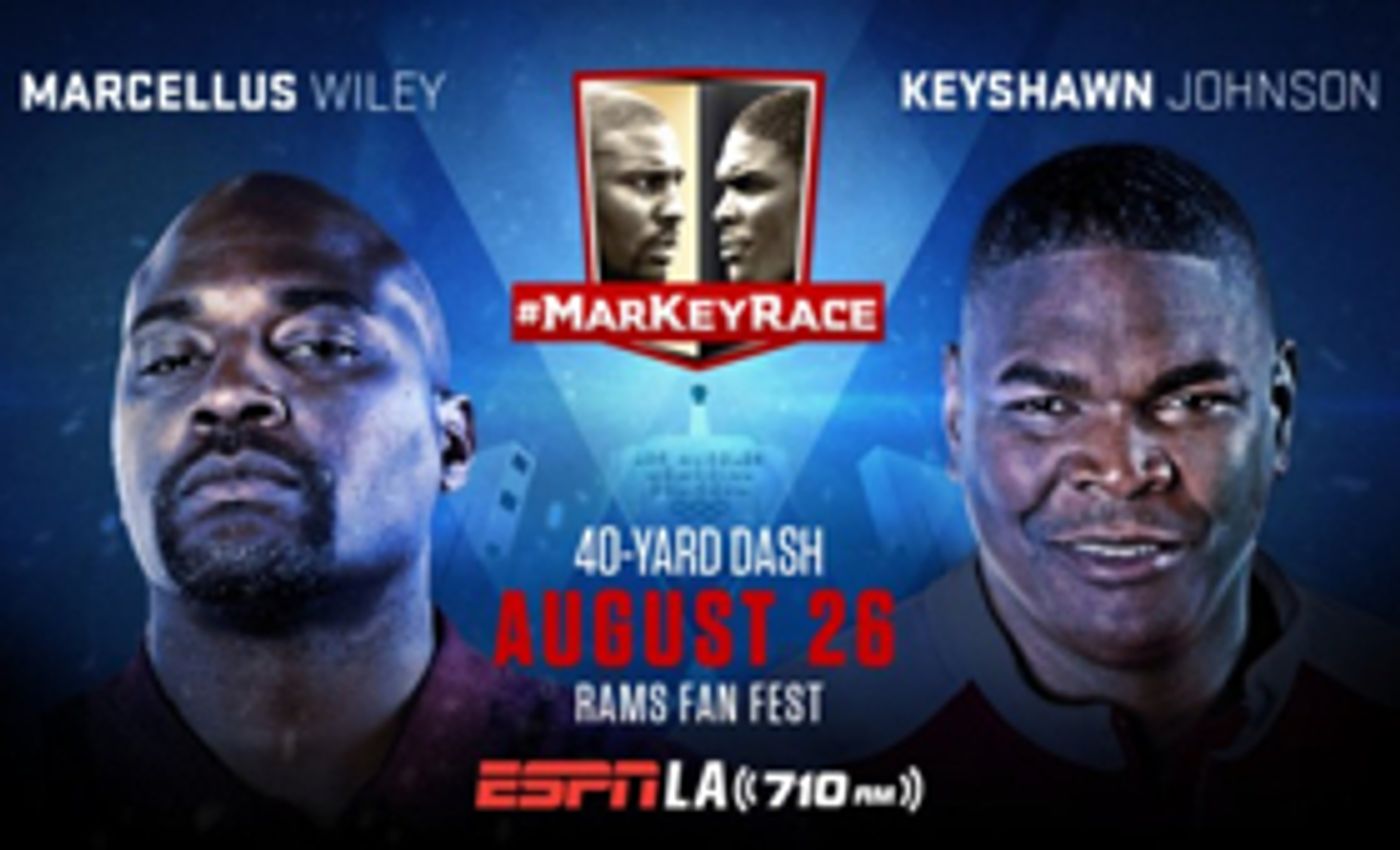 ESPNLA 710AM to Air #MarKeyRace 40-Yard Dash Between Keyshawn Johnson & Marcellus Wiley ESPNLA 710AM to Air #MarKeyRace 40-Yard Dash Between Keyshawn Johnson & Marcellus Wiley Image