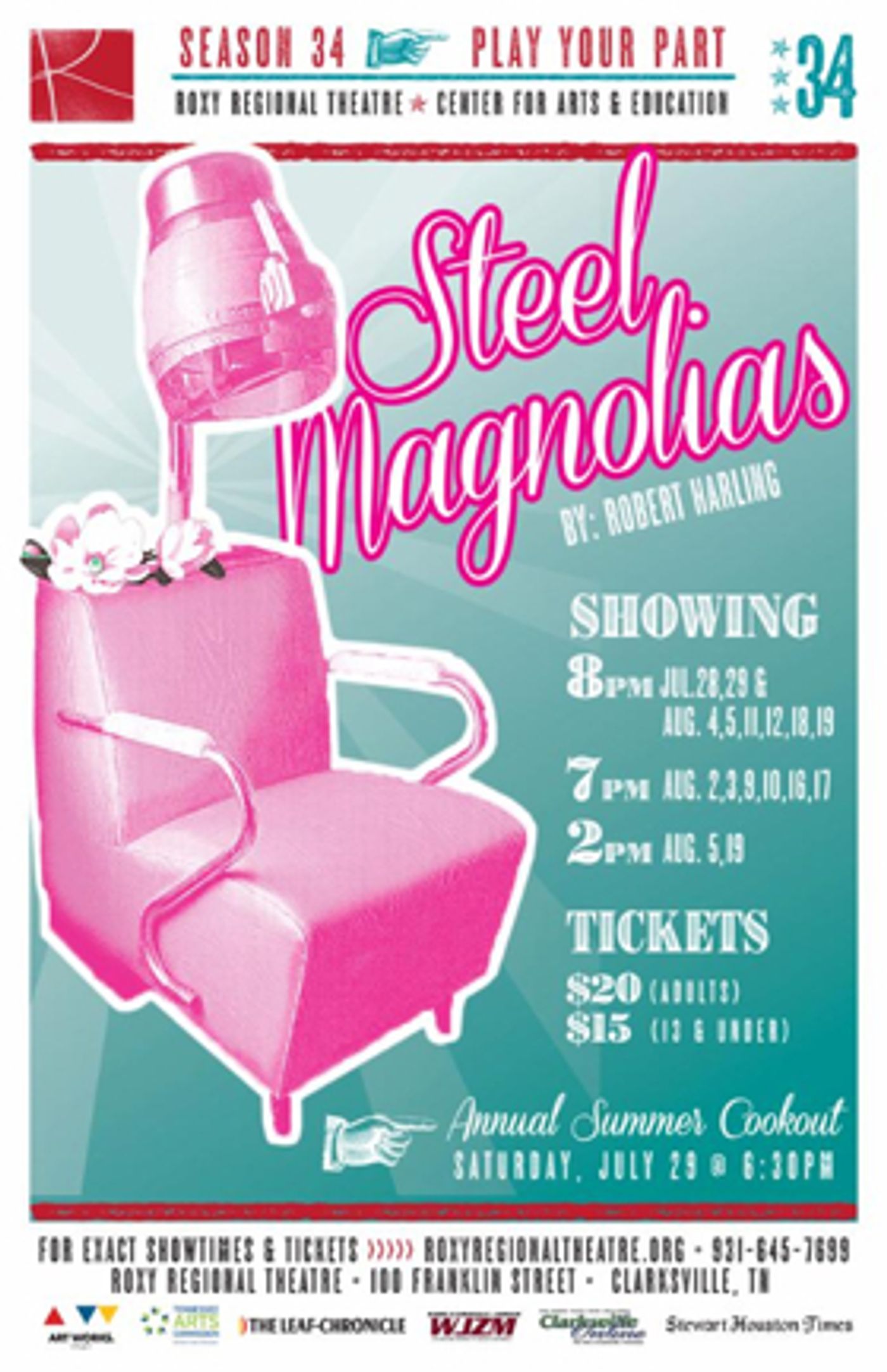 STEEL MAGNOLIAS to Bring Beauty to Roxy Regional Theatre This Summer STEEL MAGNOLIAS to Bring Beauty to Roxy Regional Theatre This Summer Image