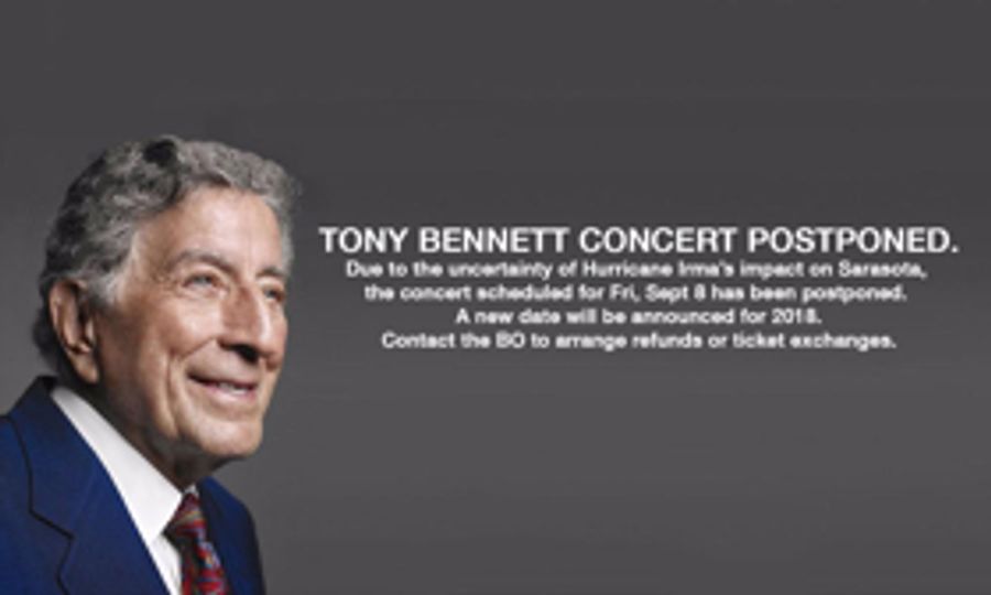 Tony Bennett Concert at the Van Wezel Postponed Due to Hurricane Irma Image