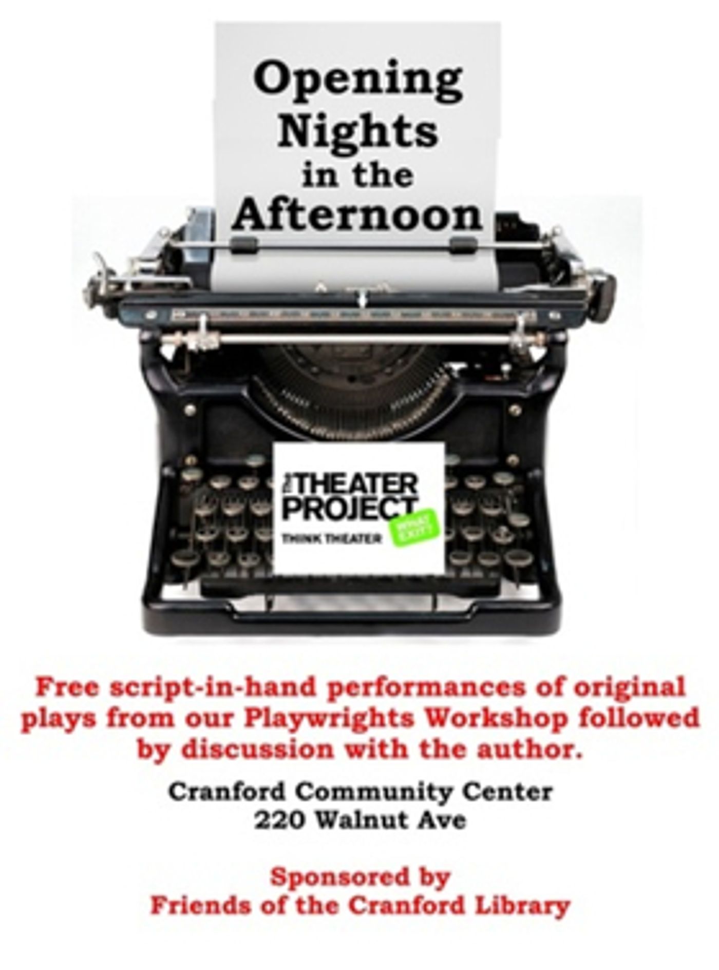 Fall Reading Series Continues in Cranford with MICKEY AND ANTHONY  Image