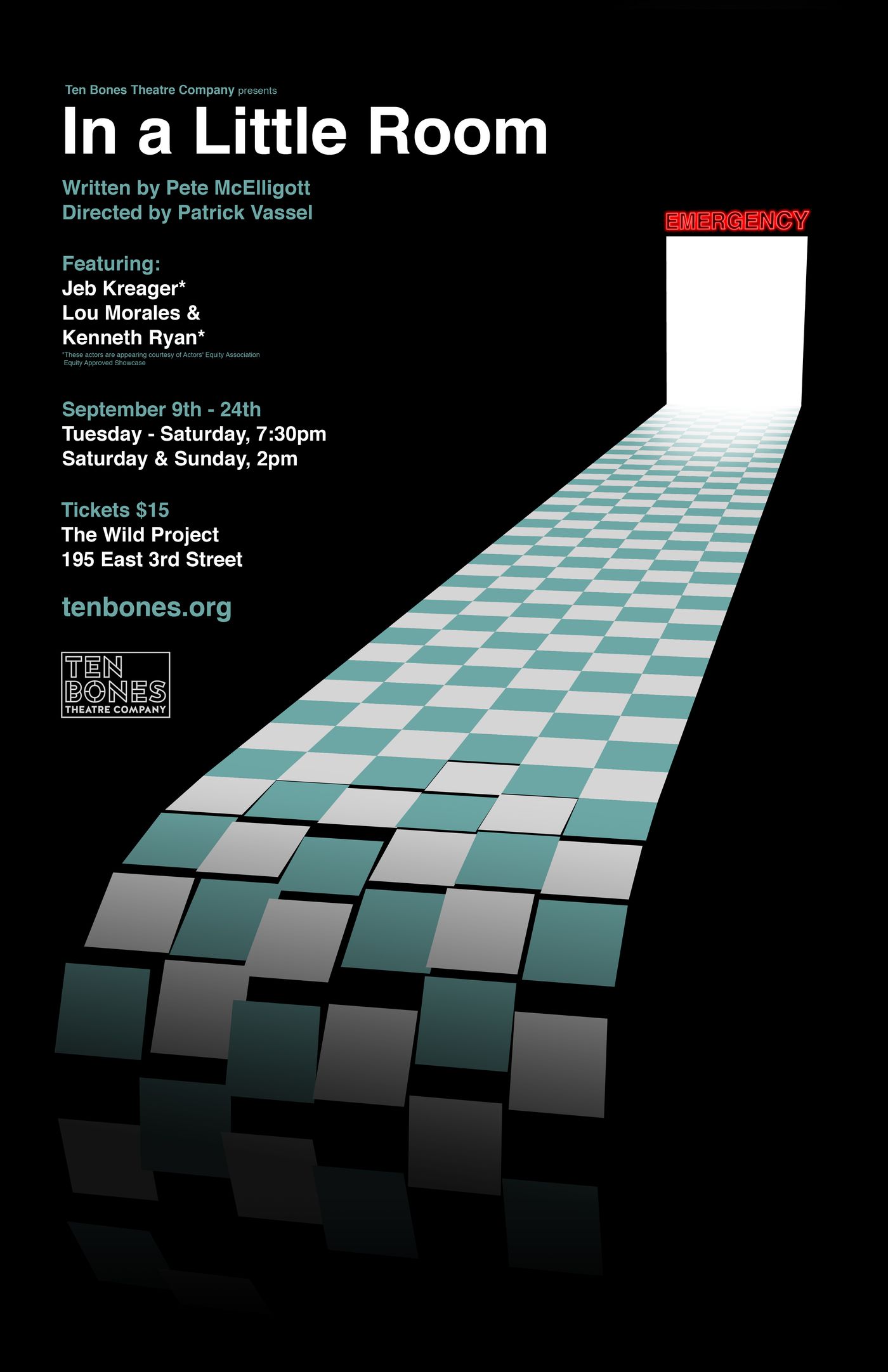 Pete McElligott's IN A LITTLE ROOM Starts Tonight at the wild project  Image