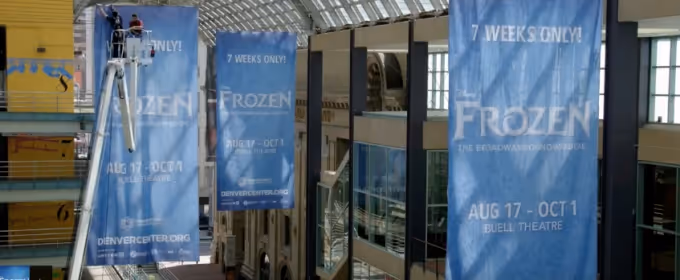 VIDEO: FROZEN Sends a Welcome Chill Over Summer as Banners Go Up in Denver! Video