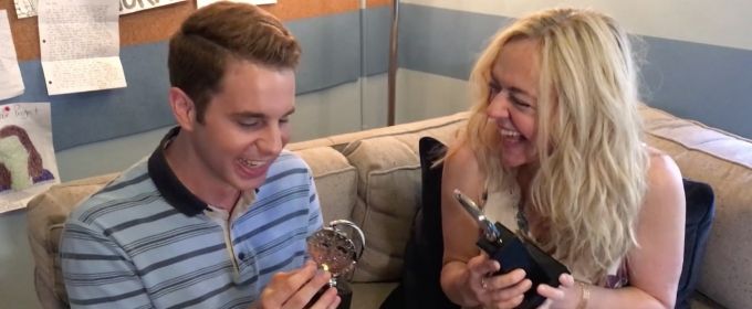 VIDEO: Ben Platt & Rachel Bay Jones Check Out Their Freshly-Engraved Tonys for the… Video