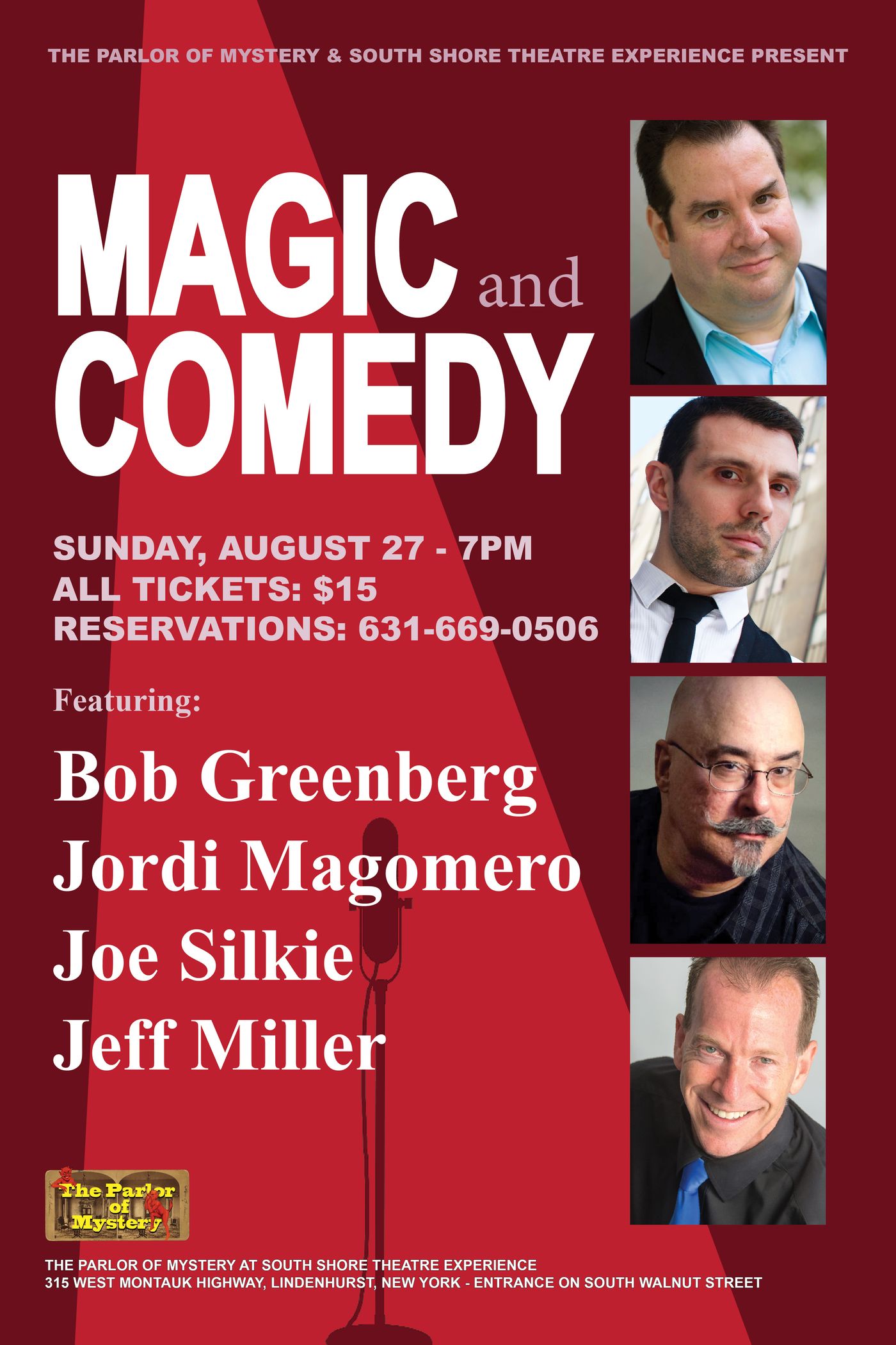 South Shore Theatre Experience & Parlor of Mystery Present MAGIC & COMEDY  Image