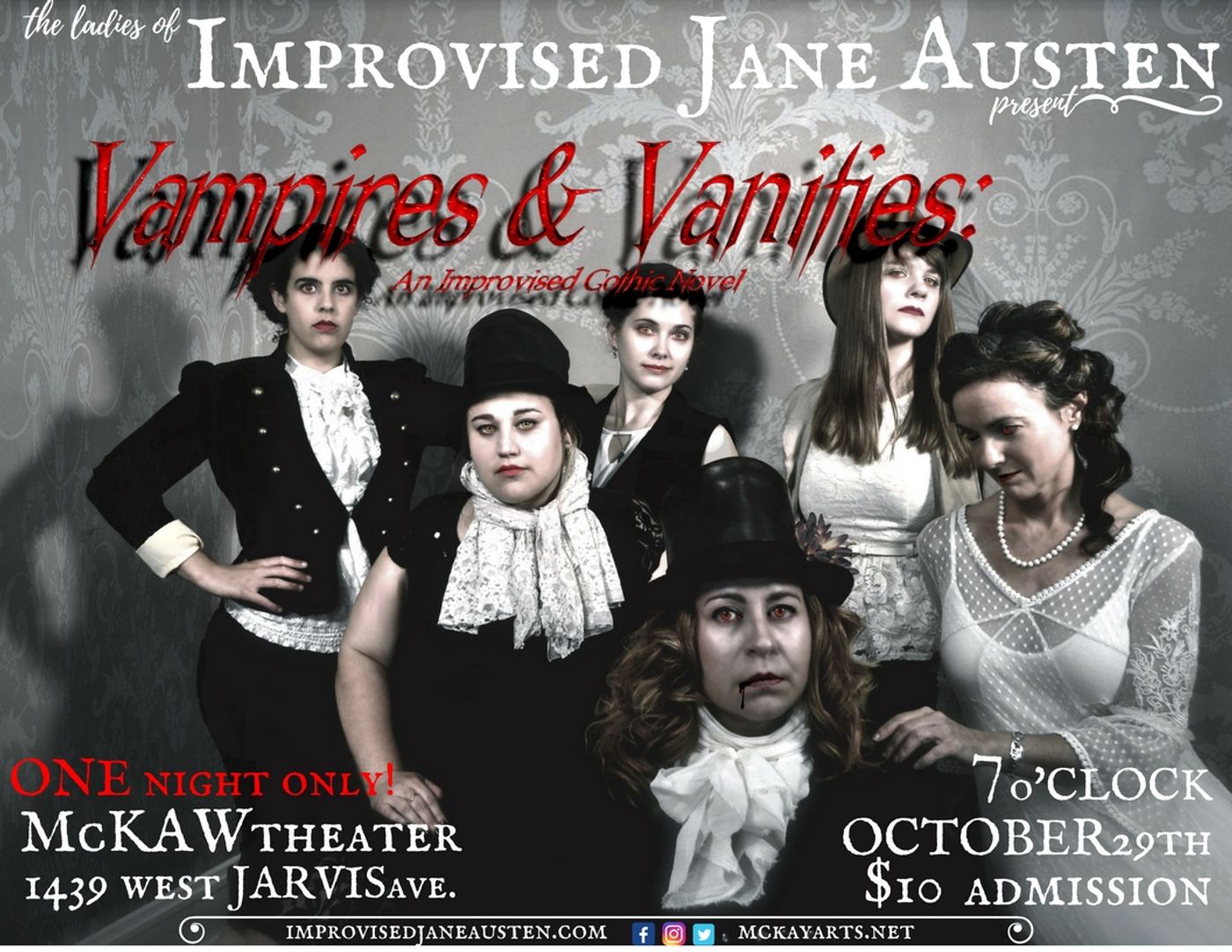 Improvised Jane Austen Presents VAMPIRES & VANITIES: An Improvised Gothic Novel this Month  Image