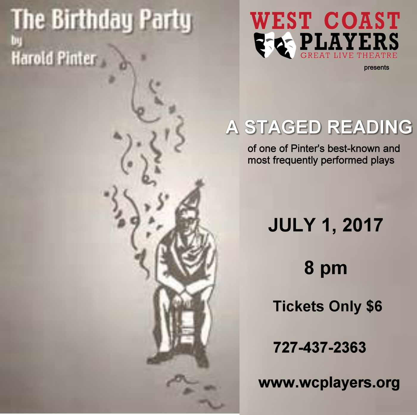 West Coast Players to Present Staged Reading of THE BIRTHDAY PARTY by Harold Pinter  Image