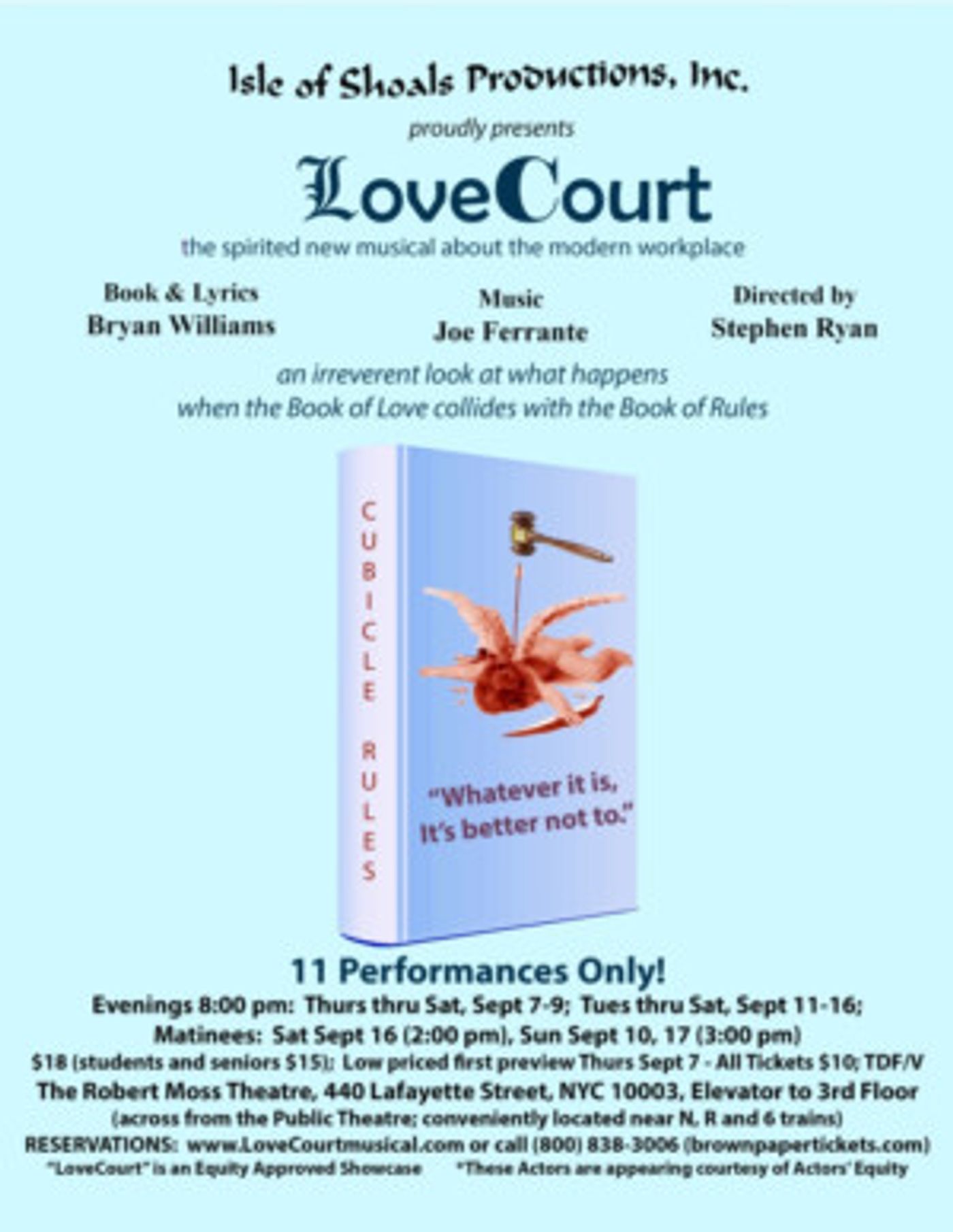 Isle of Shoals Productions, Inc's New Musical LOVE COURT Begins Tonight  Image