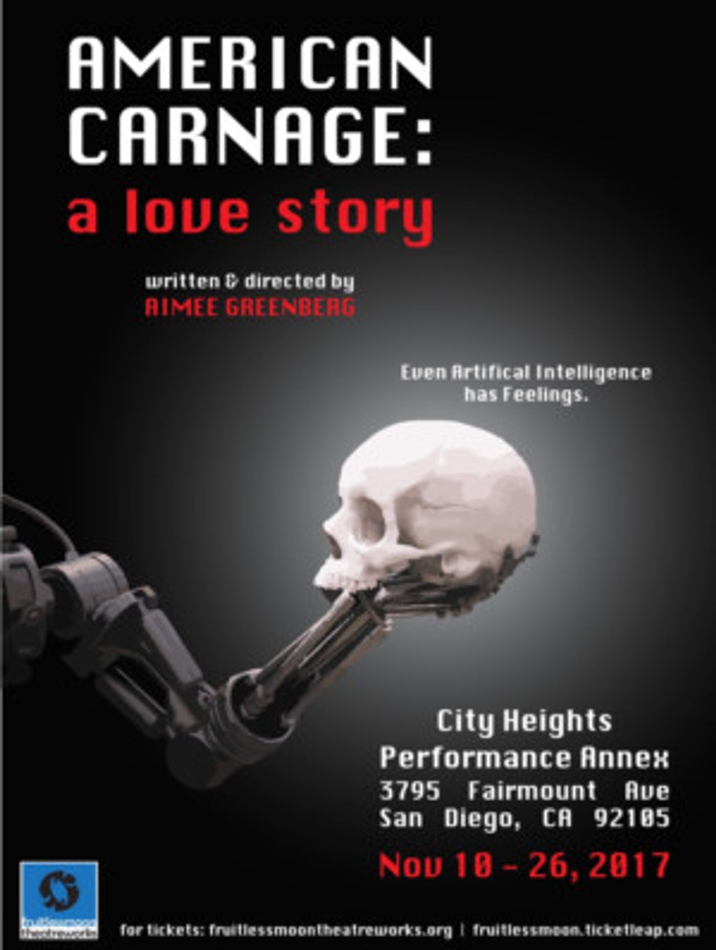 fruitlessmoon theatreworks to Premiere AMERICAN CARNAGE: A LOVE STORY at City Heights Performance Annex  Image