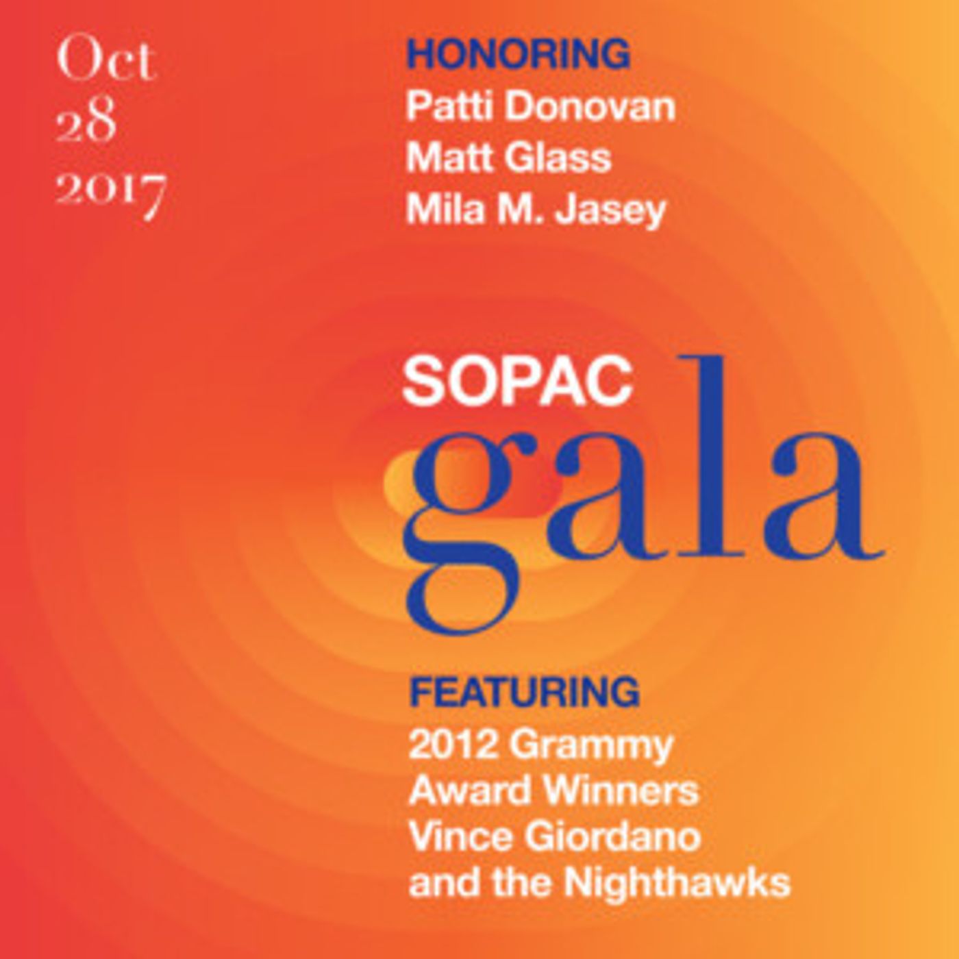 SOPAC Announces Corporate Sponsors for October Gala  Image