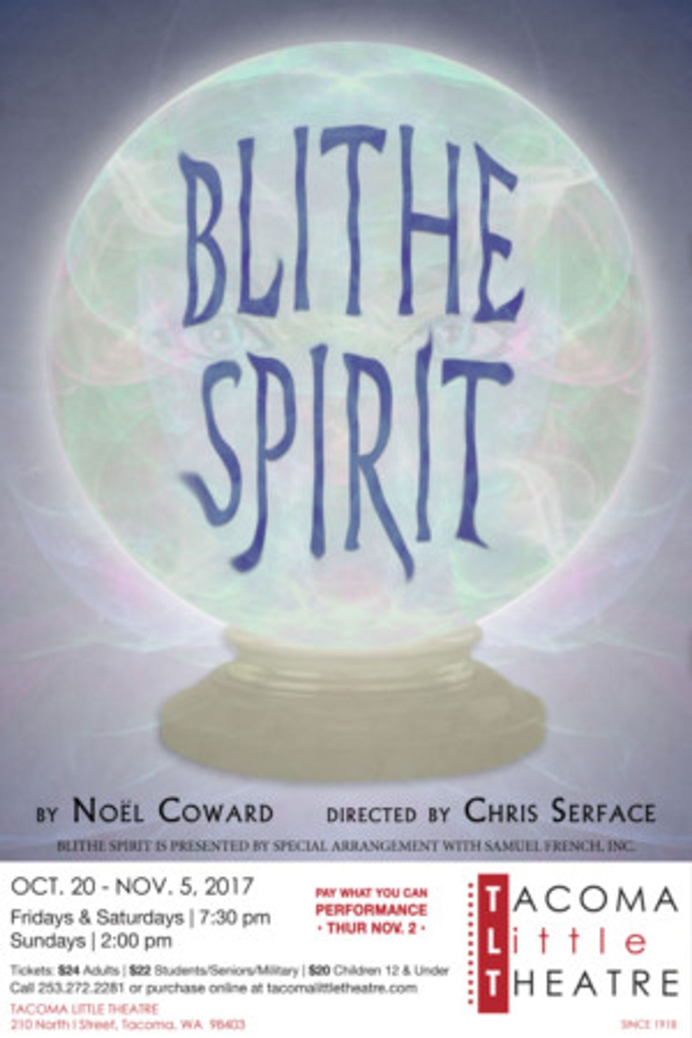 Tacoma Little Theatre presents BLITHE SPIRIT  Image