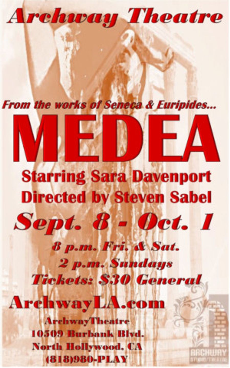 Hell Hath No Fury! MEDEA to Play Archway Theatre Image