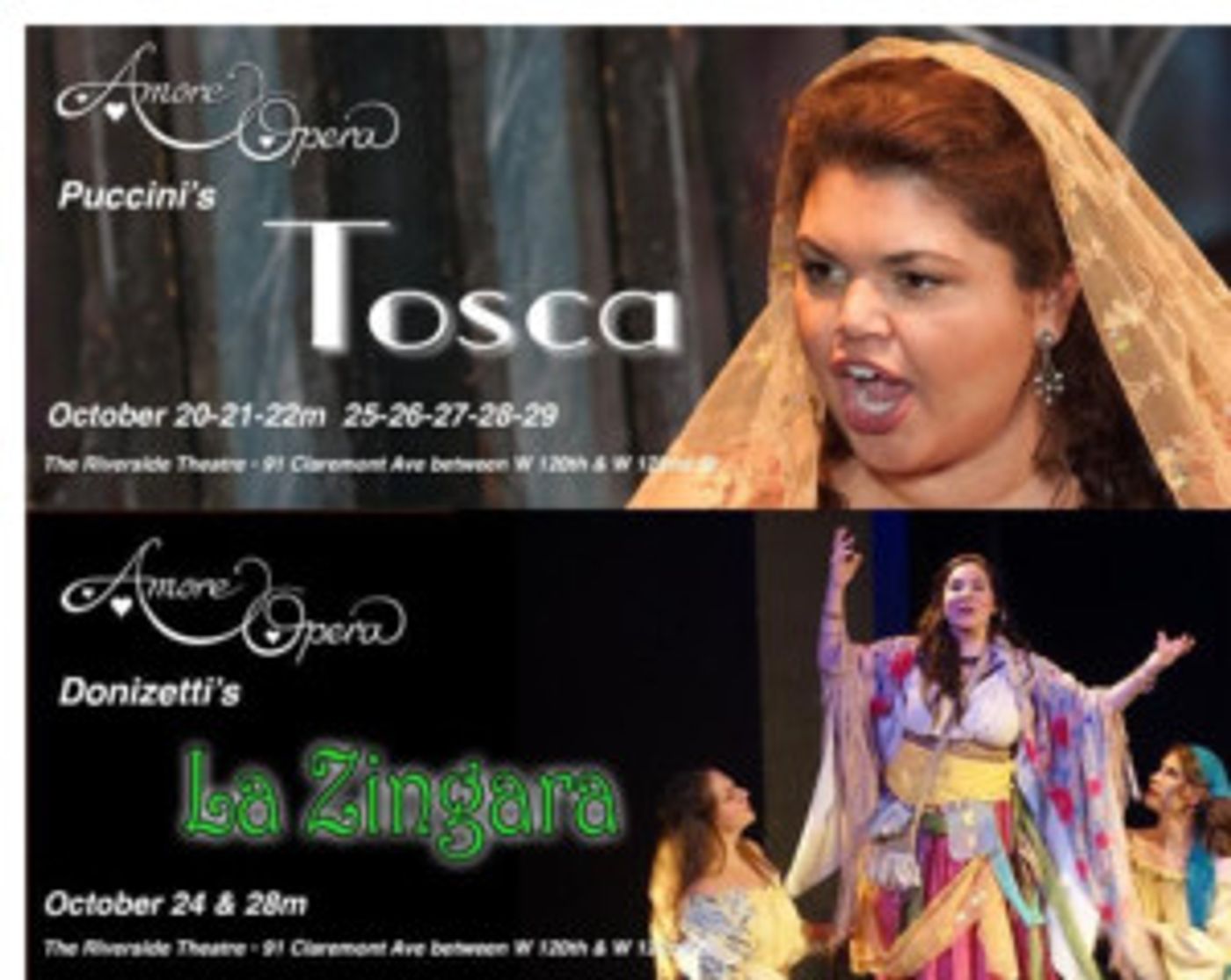 Amore Opera Presents Puccini's TOSCA and Donizetti's LA ZINGARA  Image