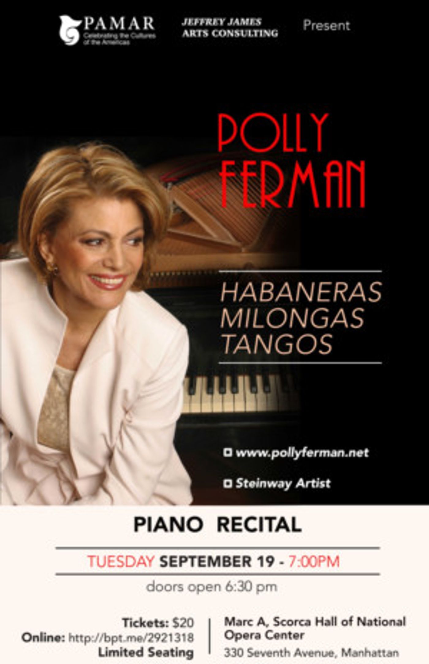 Pianist Polly Ferman to Perform 'Habaneras, Milongas, Tangos' in NYC Concert  Image