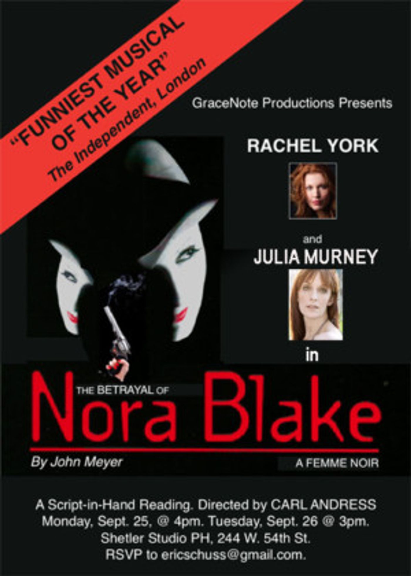 Rachel York and Julia Murney to Star in Industry Reading of 'NORA BLAKE' Musical  Image