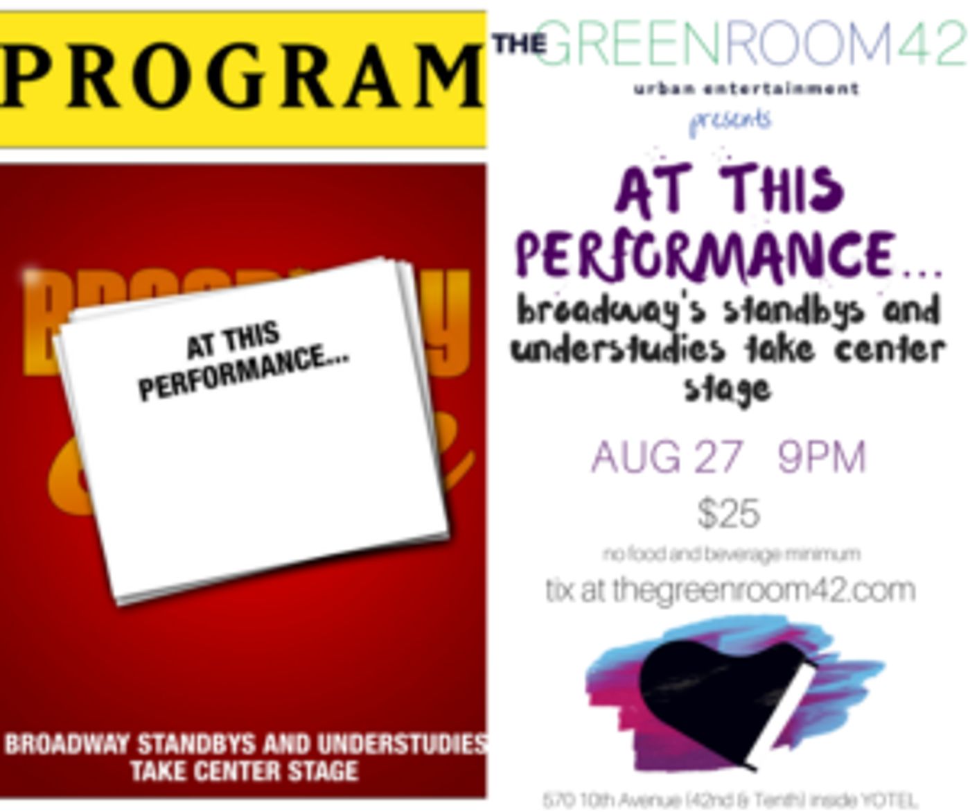 Understudies from PRINCE OF BROADWAY, BANDSTAND, SPAMILTON and More Set for AT THIS PERFORMANCE... This Weekend  Image