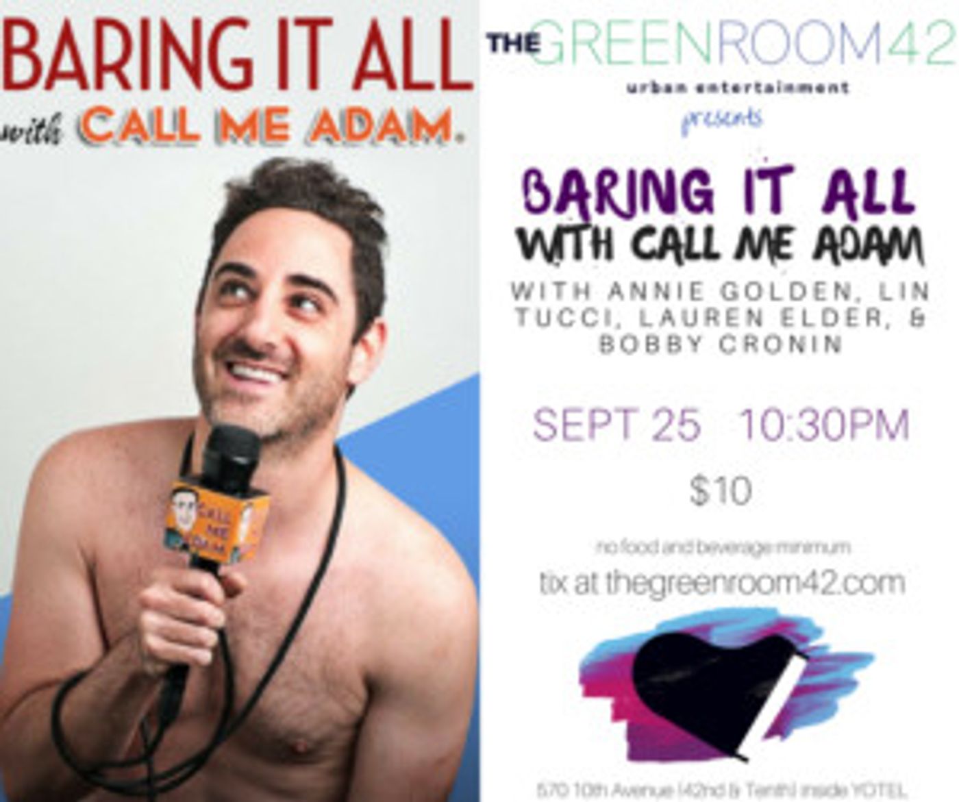 Annie Golden and More Among Guests for New Talk Show BARING IT ALL WITH CALL ME ADAM at The Green Room 42  Image