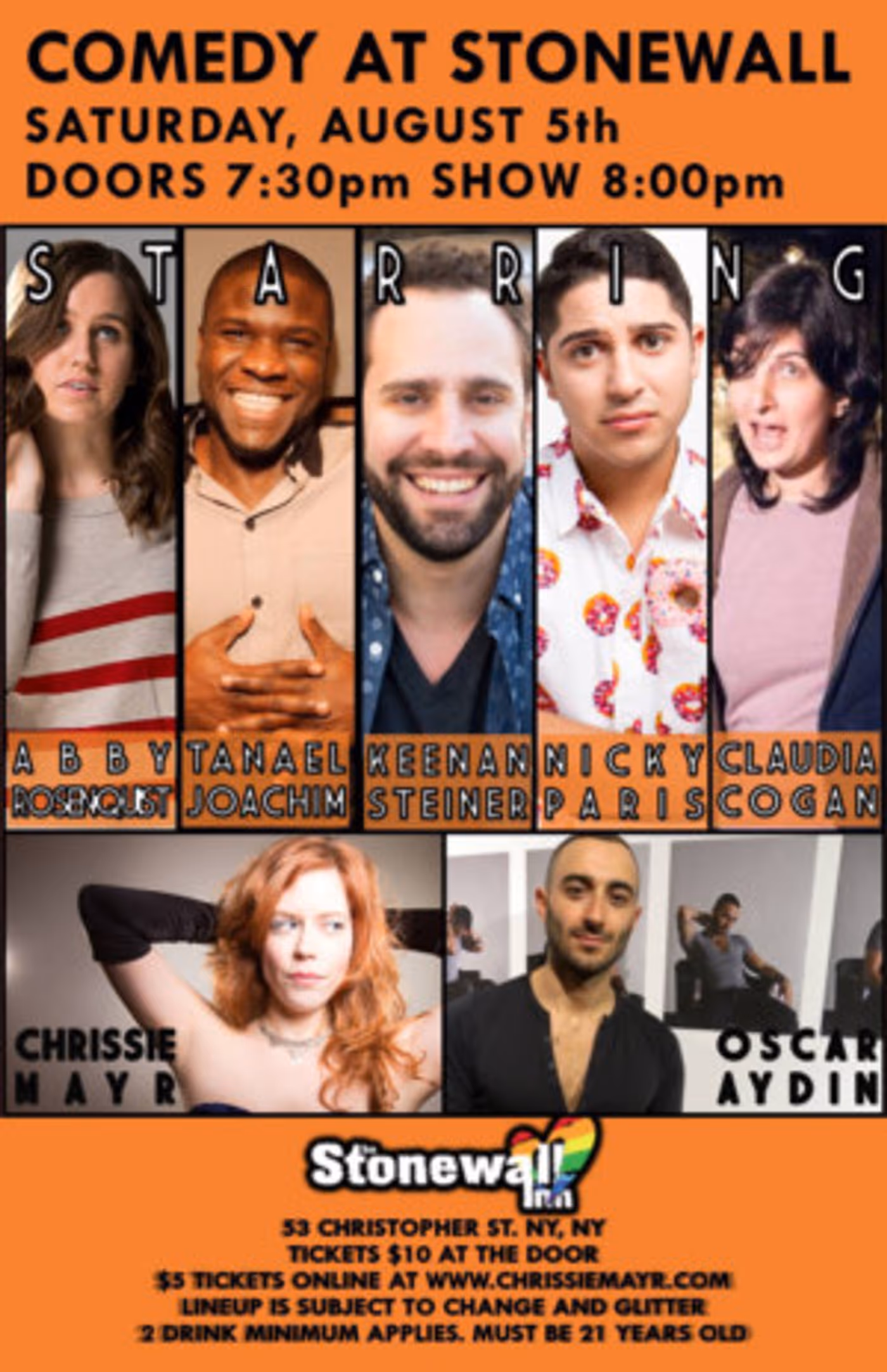 Chrissie Mayr Hosts Stonewall Inn Comedy Starring Nicky Paris, Oscar Aydin, Claudia Cogan and More  Image