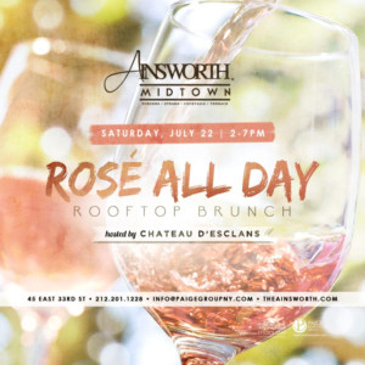 The Ainsworth Midtown Offering ROSE ALL DAY Rooftop Brunch  Image