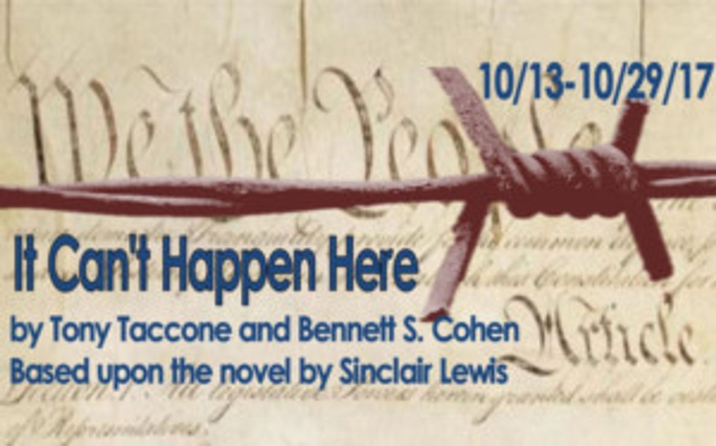 IT CAN'T HAPPEN HERE Comes to ActorsNET  Image