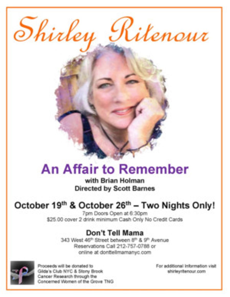 Shirley Ritenour Returns to Manhattan Cabaret with AN AFFAIR TO REMEMBER Image