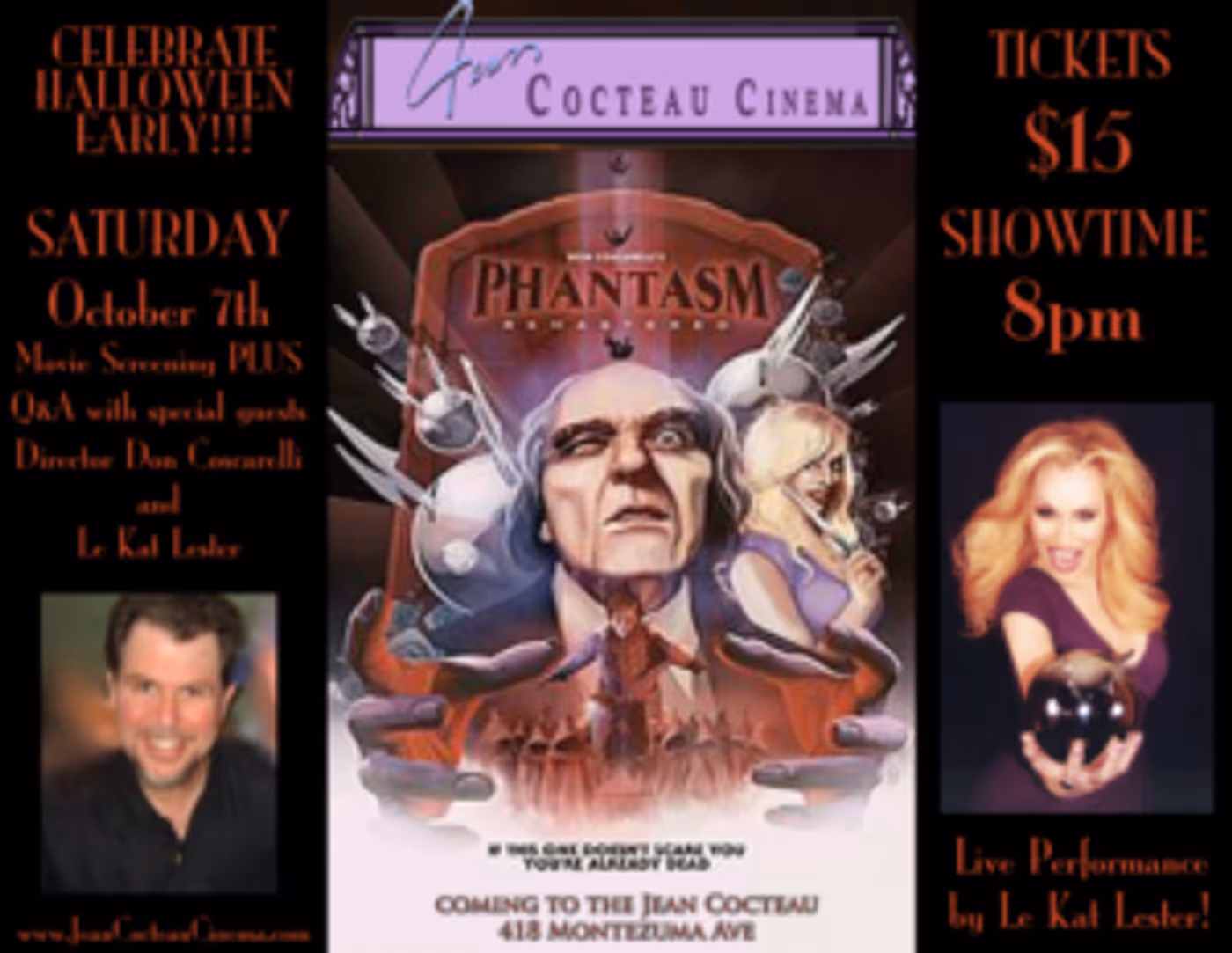 The Jean Cocteau Cinema will present a Tribute to Horror Classic PHANTASM Image