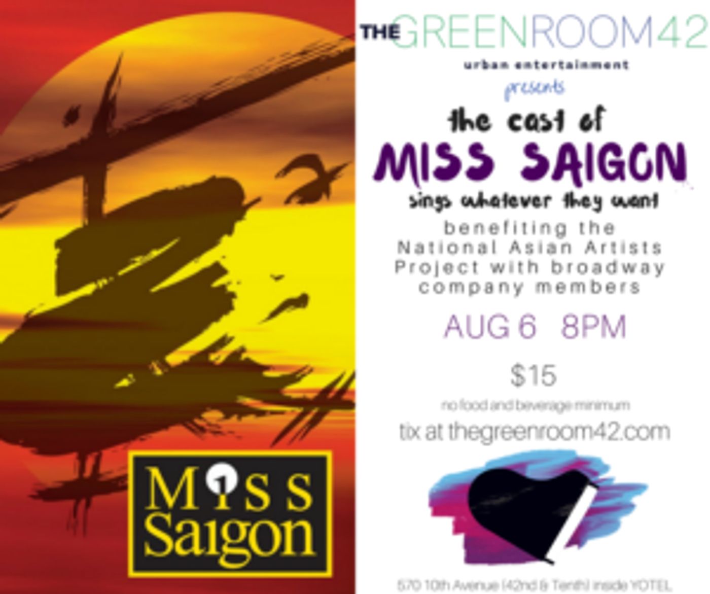 MISS SAIGON Stars to Sing for National Asian Artists Project at The Green Room 42  Image