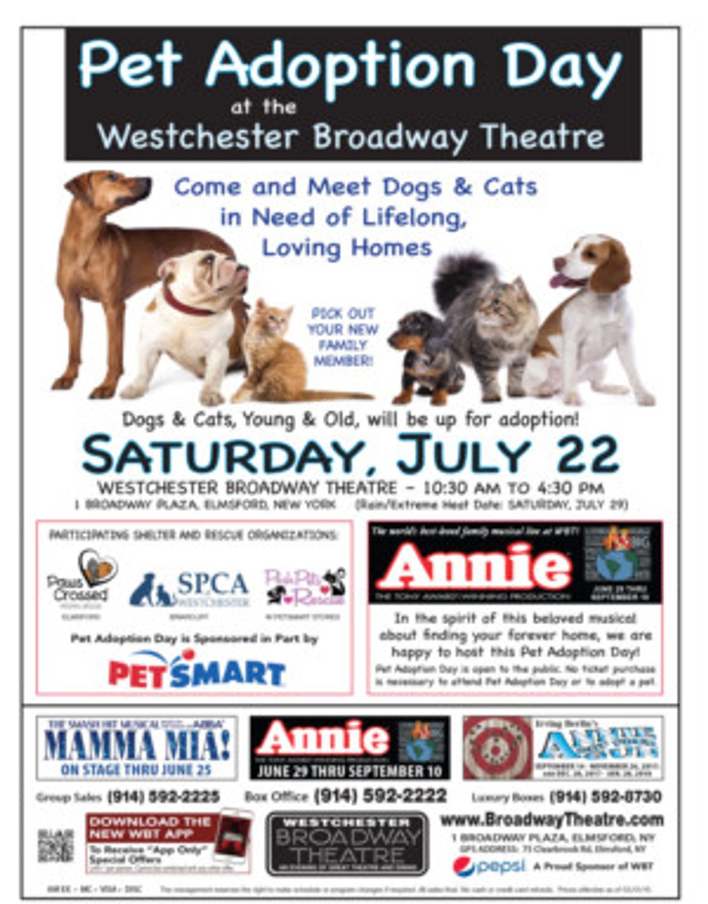 Pet Adoption Day Brings Furry Friends to Westchester Broadway Theatre Image