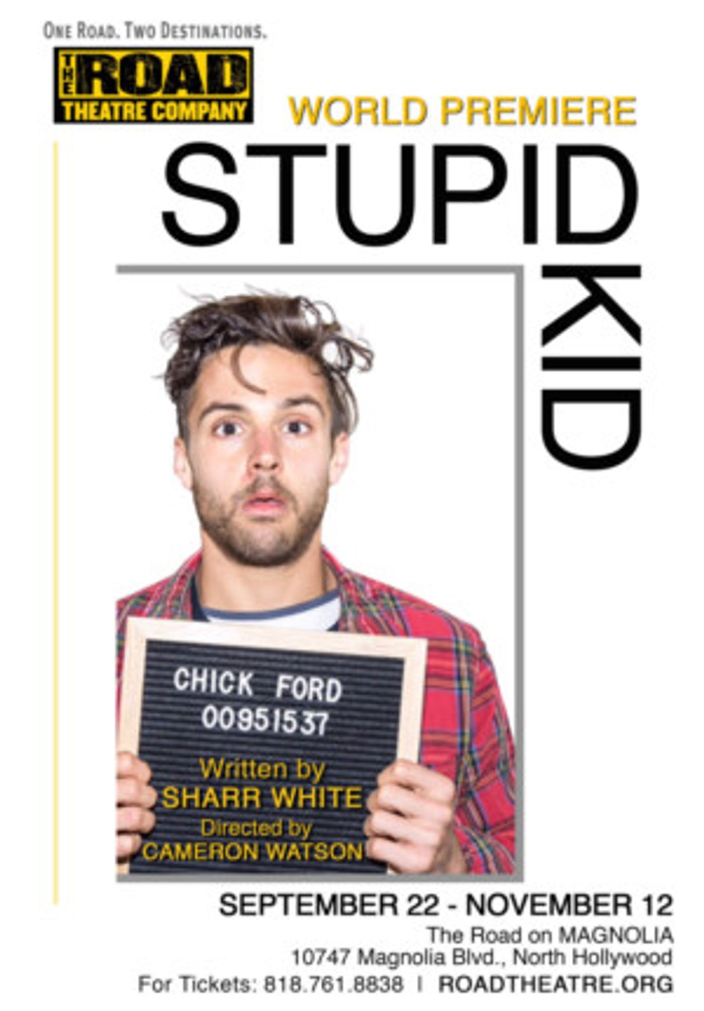 Sharr White's STUPID KID to Premiere at Road Theatre Company  Image