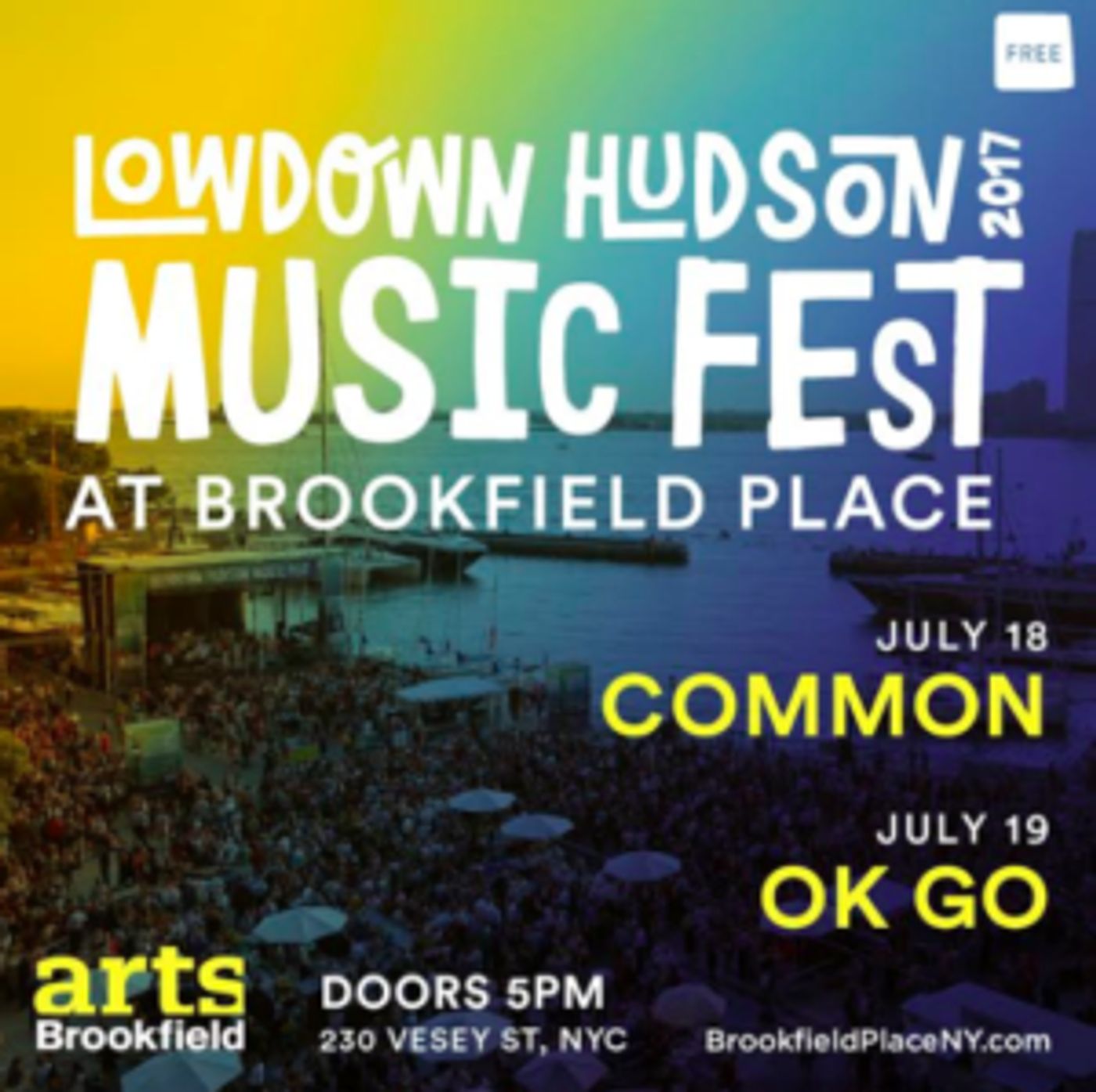 Common + OK GO Headline Free Lowdown Hudson Music Fest  Image