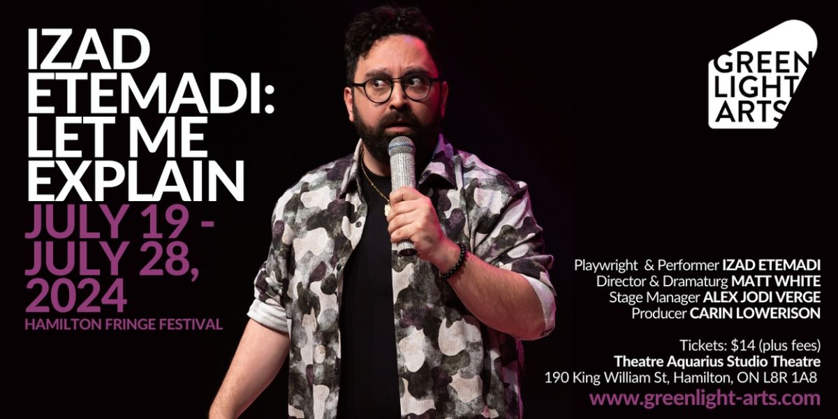 Izad Etemadi To Return To Hamilton Fringe Festival With New Comedy Show