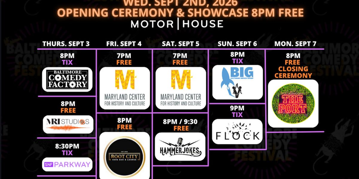 10th Annual Baltimore Comedy Festival Will Open in September