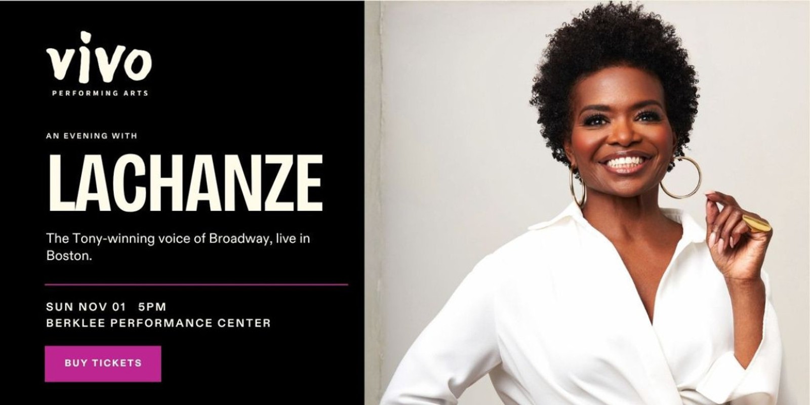 Special Offer: An Evening with LaChanze- A Special 25% Off Offer at Vivo Performing A