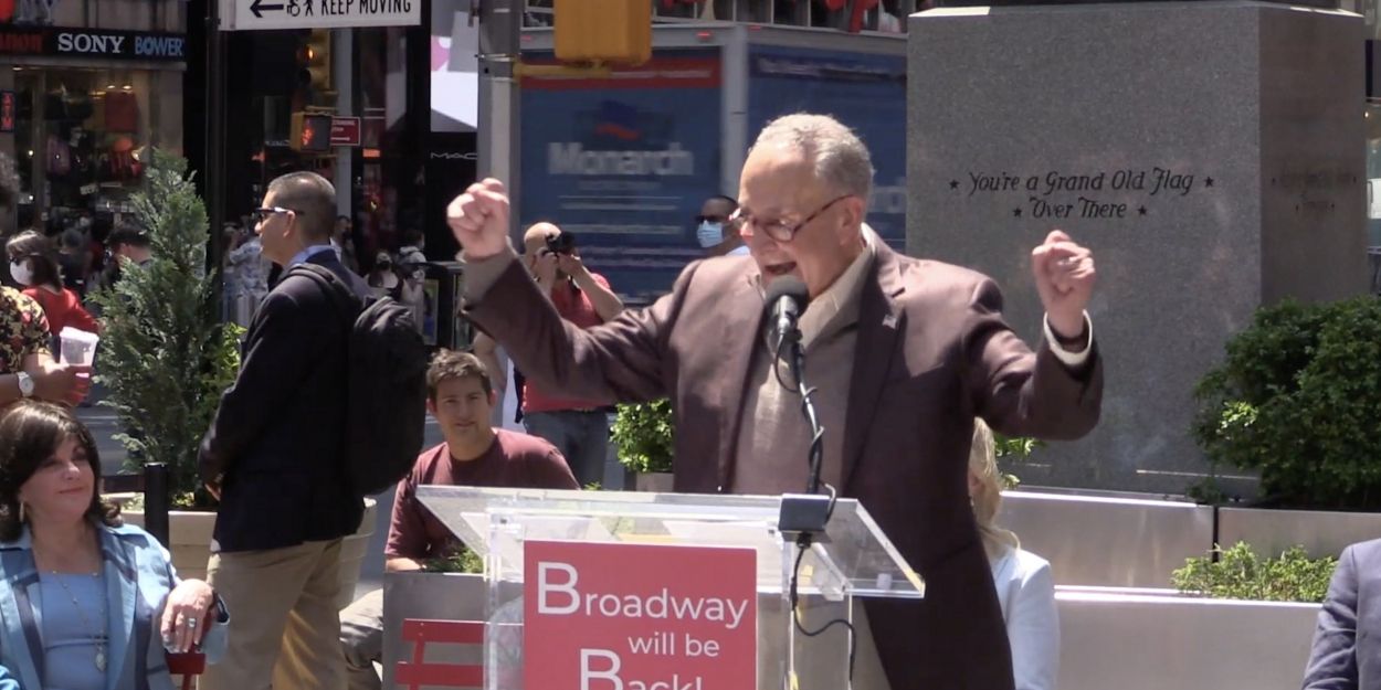 VIDEO: Senator Chuck Schumer & More Celebrate Broadway's Return in Times Square Video