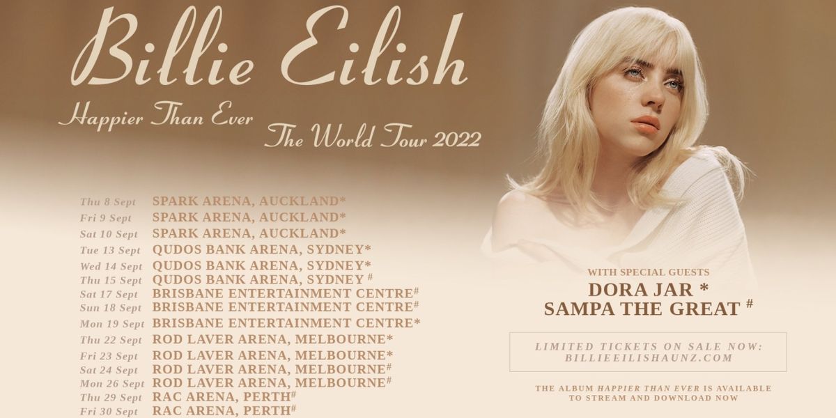 Billie Eilish Announces Special Guests For Australian 'Happier Than Ever' Tour Dates