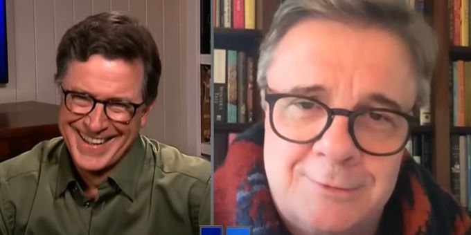 VIDEO: Nathan Lane Gives Stephen Colbert A Tour of His Showbiz Memorabilia