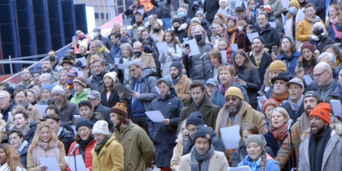 VIDEO: Broadway Sings in Times Square to Honor Stephen Sondheim